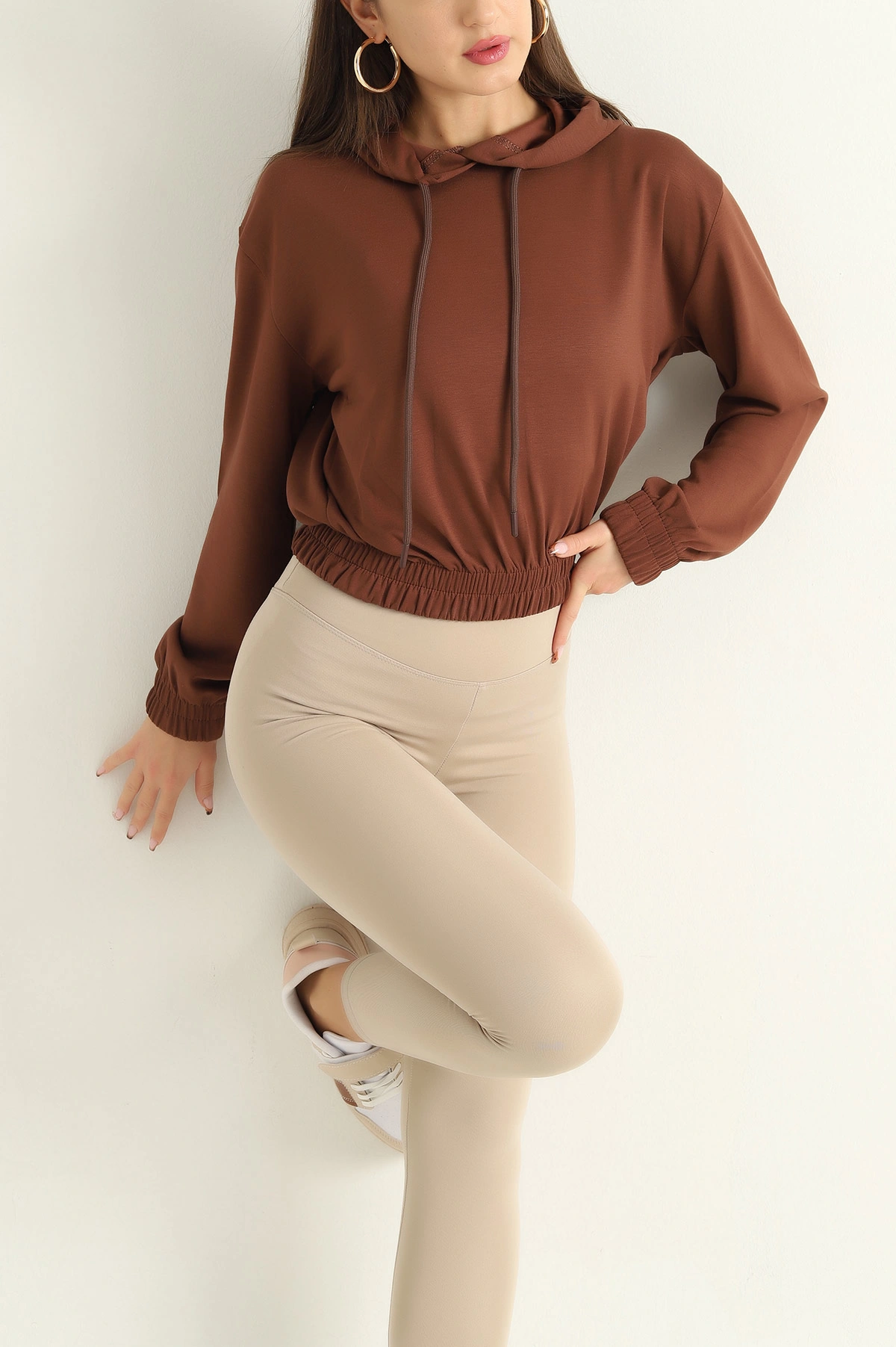Kahverengi Oysho Kapüşonlu Bayan Sweat 310925