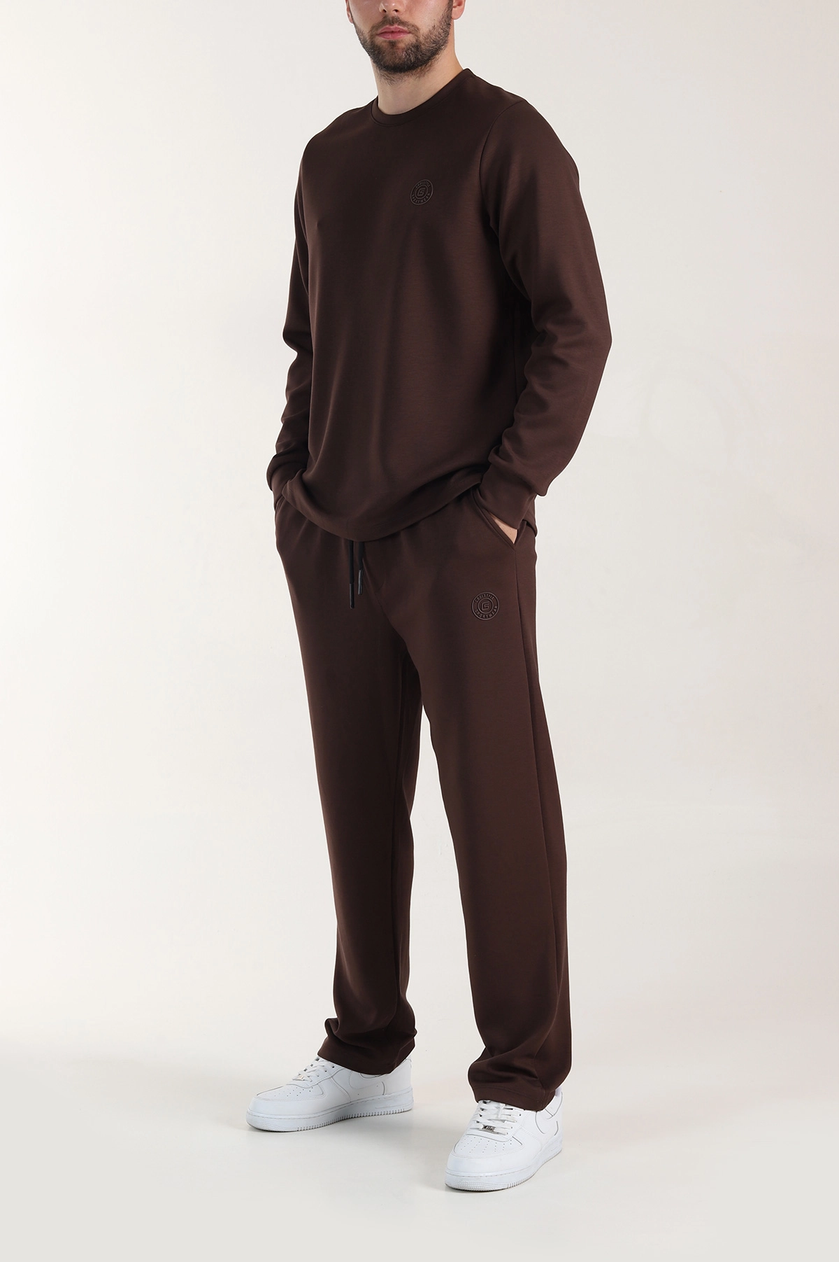 Kahverengi Oysho Kumaş Baggy Erkek İkili Takım 412745