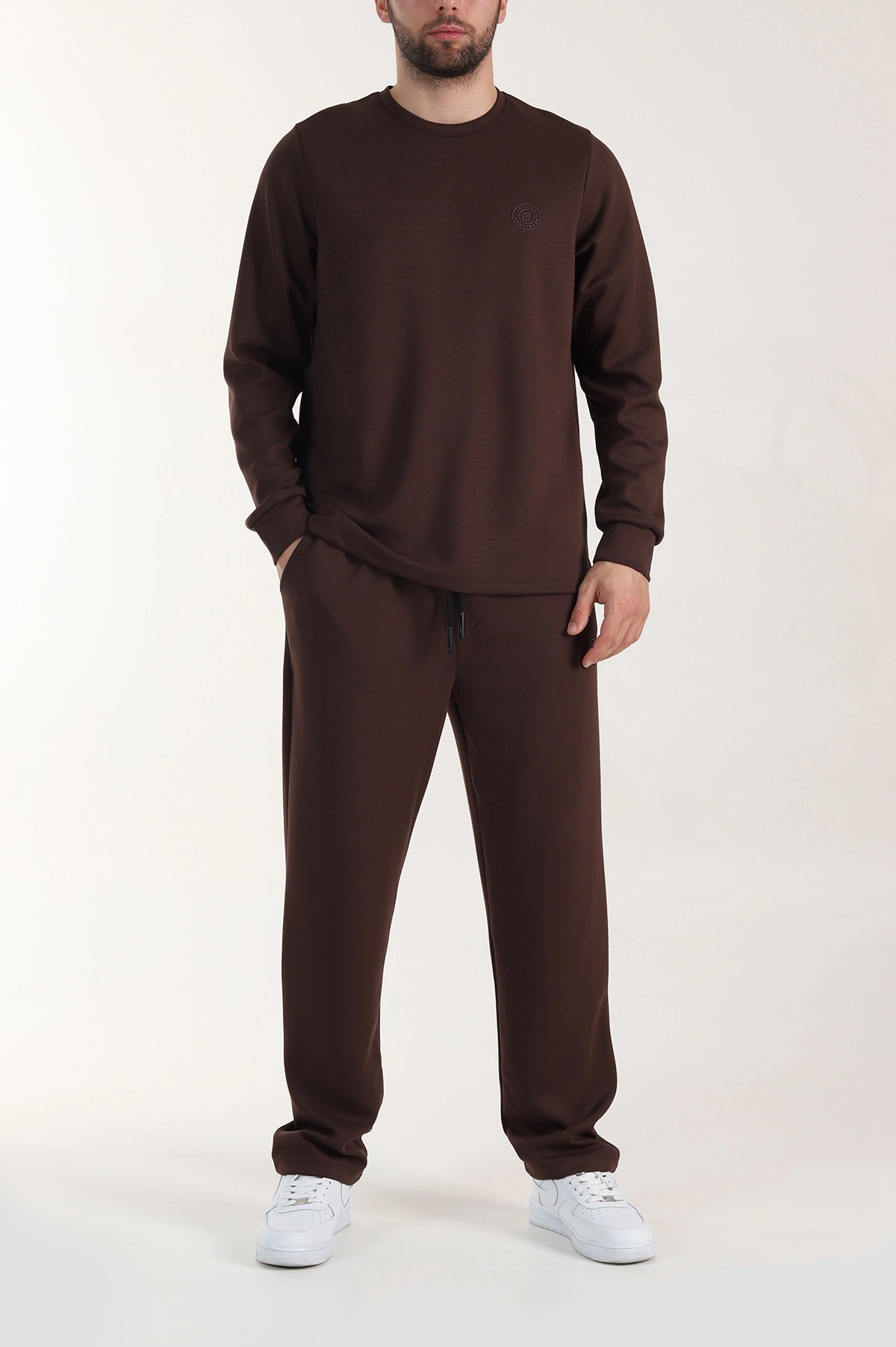 Kahverengi Oysho Kumaş Baggy Erkek İkili Takım 412745
