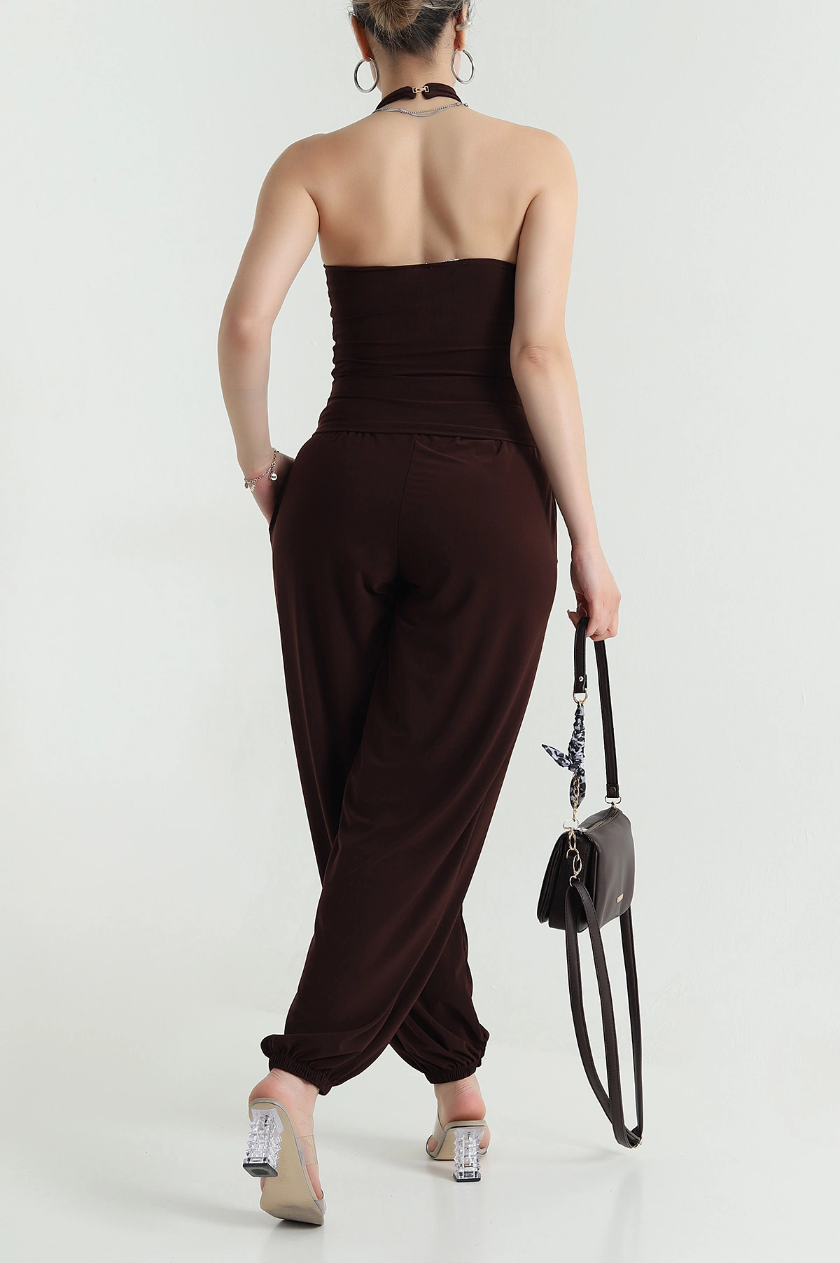 Kahverengi Pantolon Bluz Sandy Kadın İkili Takım 478151