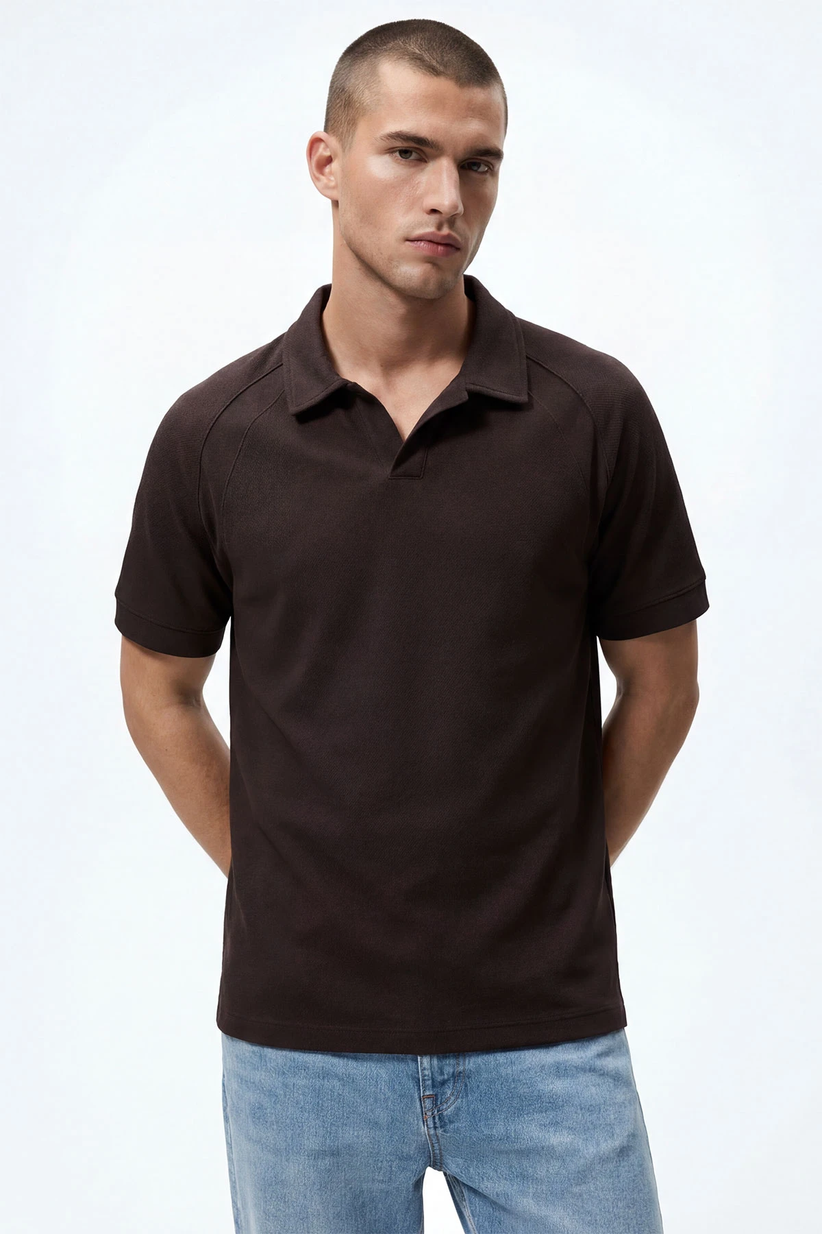 Kahverengi Polo Yaka Erkek Tişört 435484