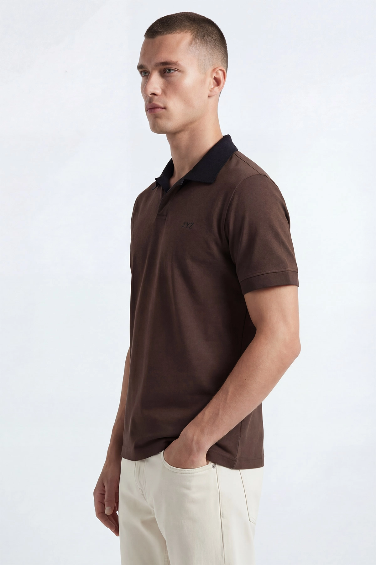 Kahverengi Polo Yaka Erkek Tişört 435553
