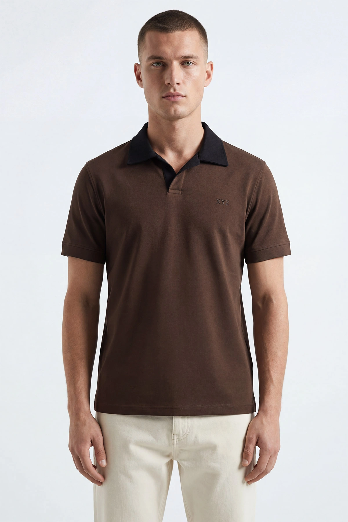 Kahverengi Polo Yaka Erkek Tişört 435553