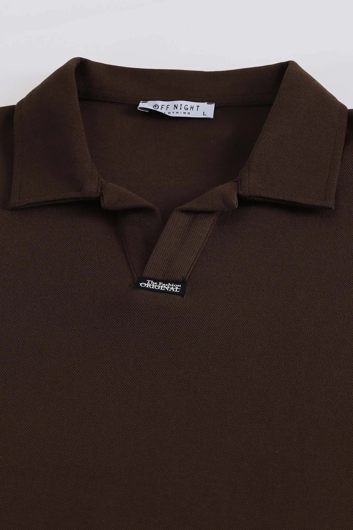 Kahverengi Polo Yaka Uzun Kollu Erkek Sweatshirt 397137