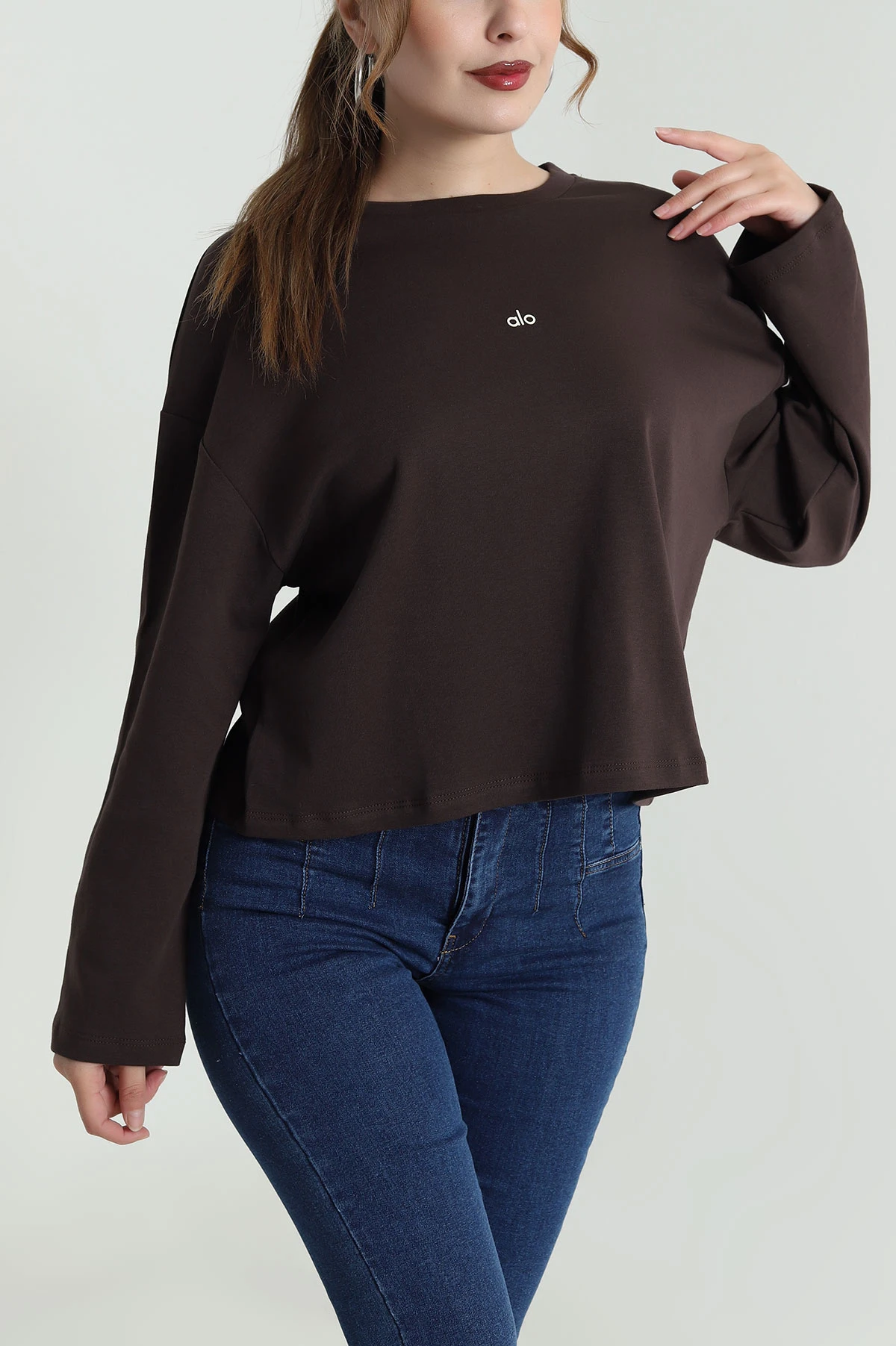 Kahverengi Rahat Kalıp Kadın Body Bluz 483593