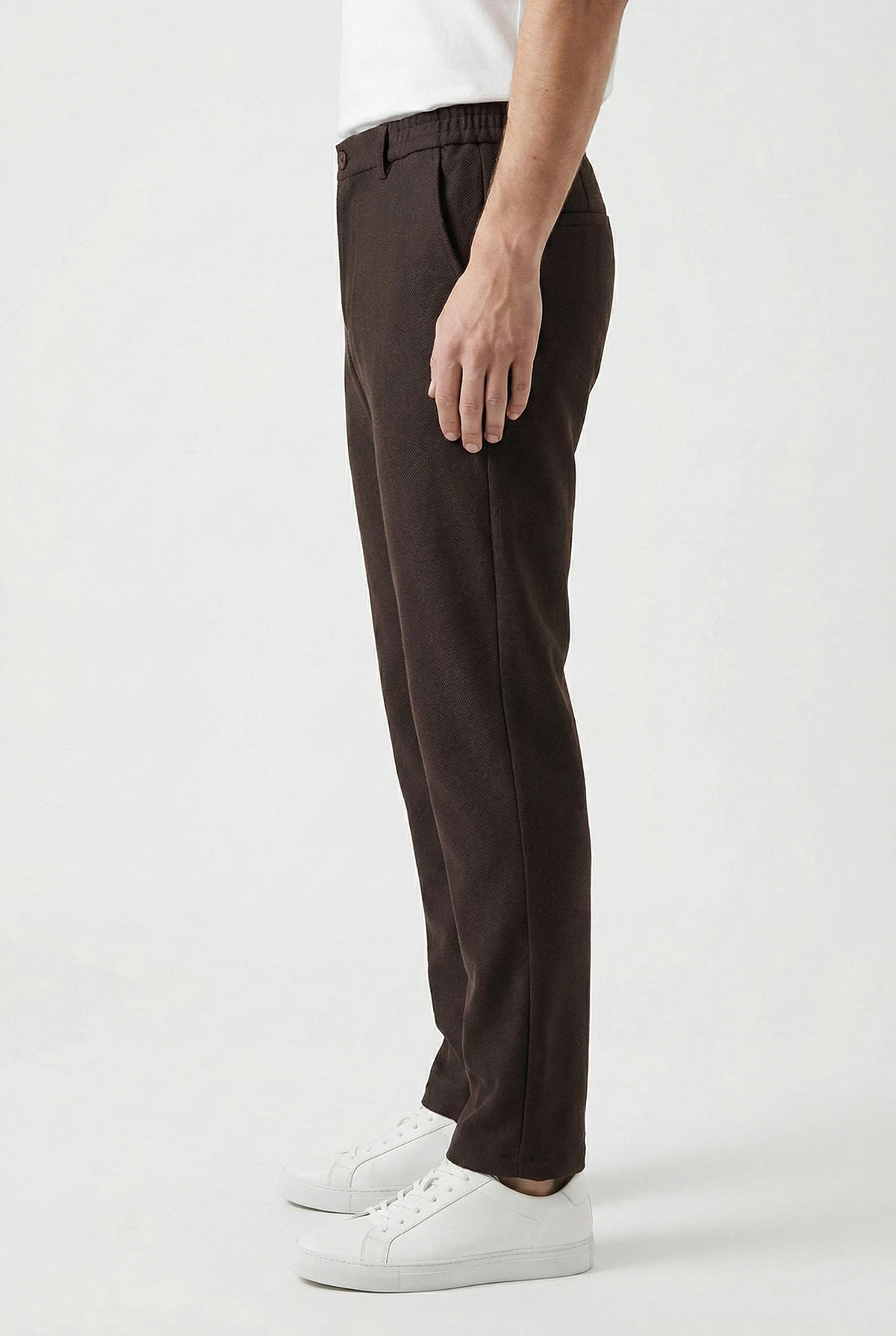 Kahverengi Regular Fit Bel Lastikli Erkek Pantolon 421714