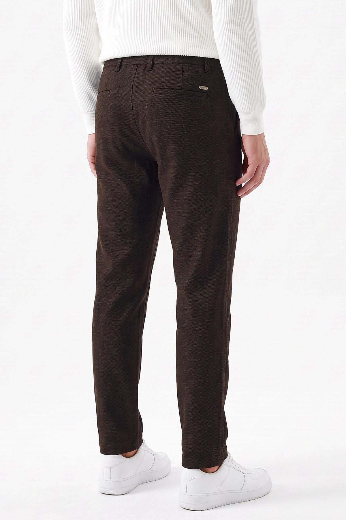 Kahverengi Regular Fit Belden Bağlamalı Erkek Pantolon 493178