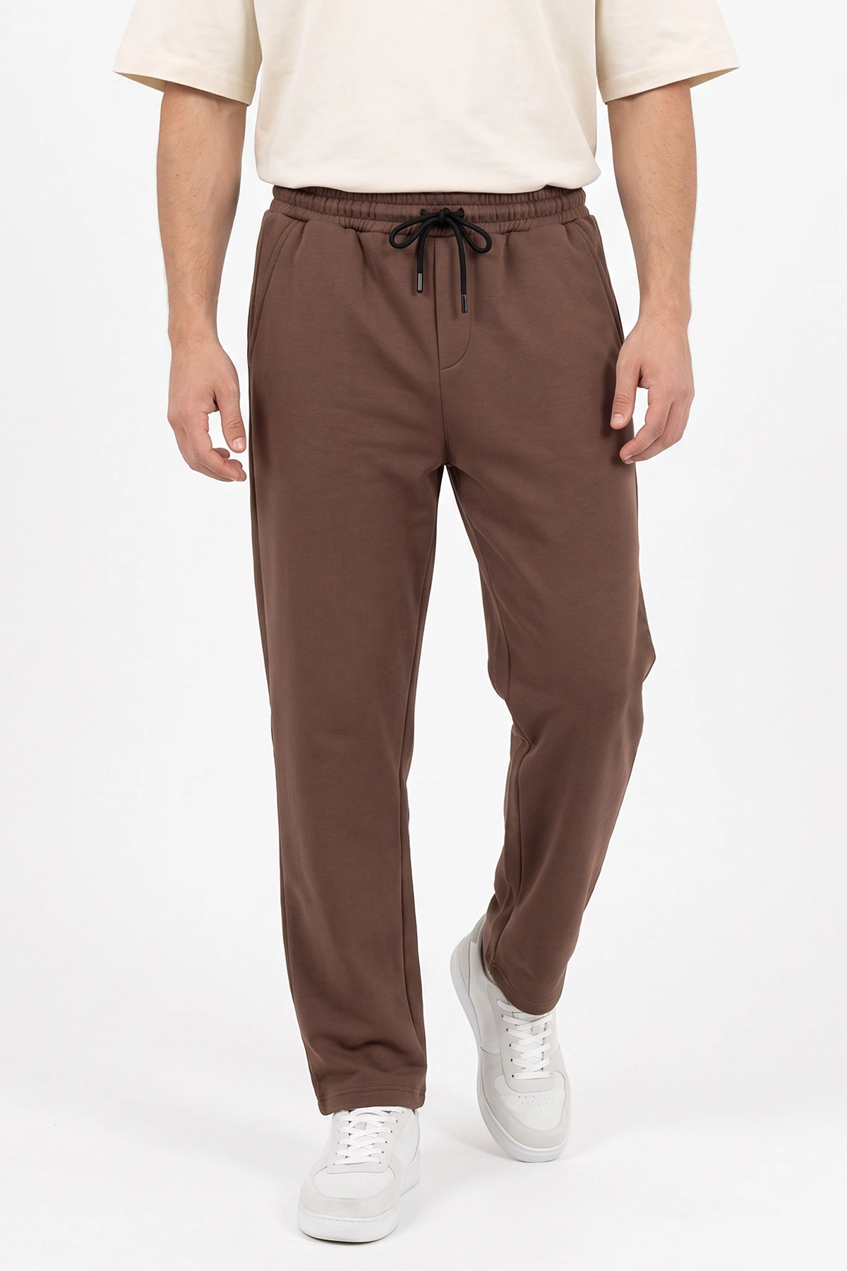 Kahverengi Regular Fit Üç Fit Şardonlu Erkek Eşofman Altı 501316