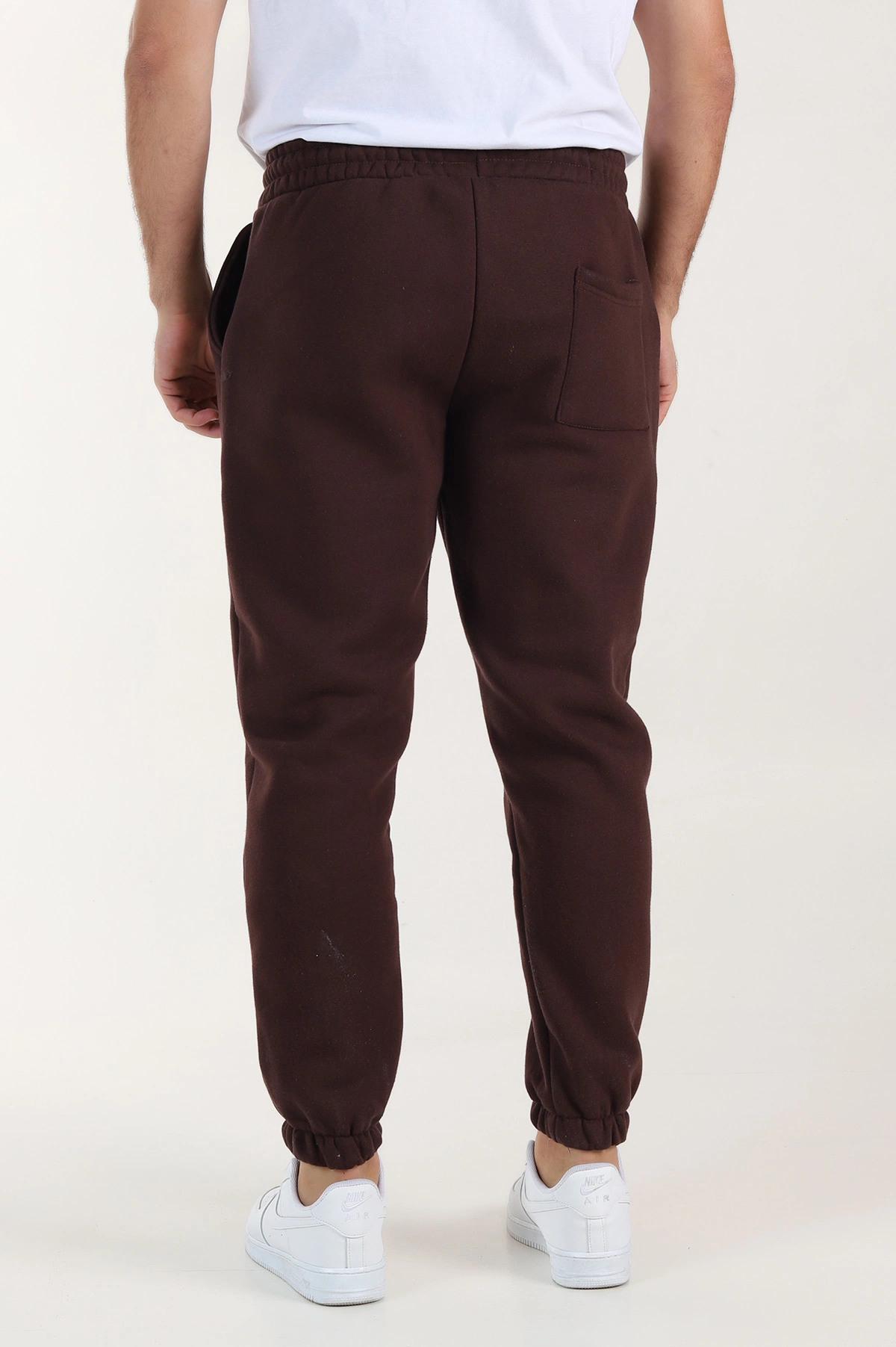 Kahverengi Regular Fit Üç İp Şardonlu Paça Lastikli Erkek Eşofman Altı 405434