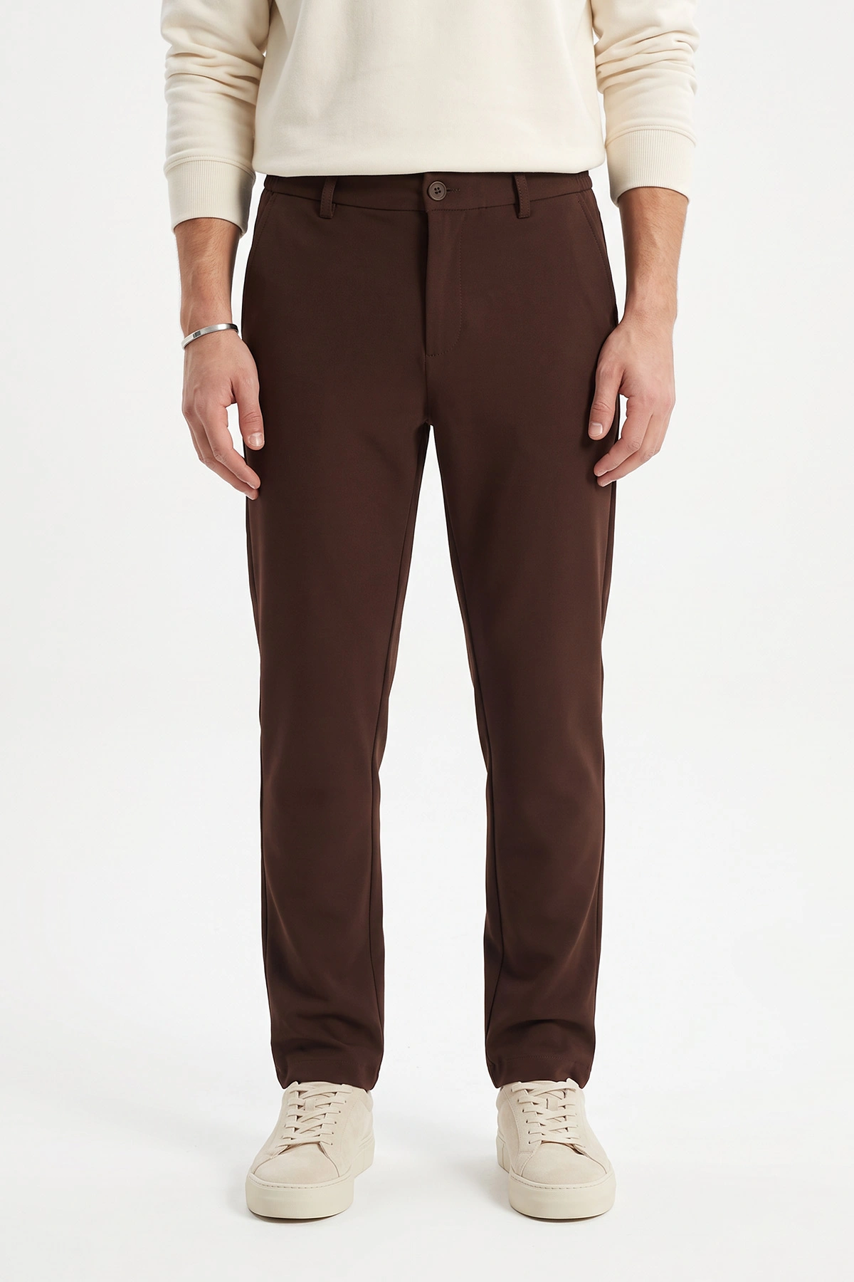 Kahverengi Regular Fit Yeni Sezon Erkek Pantolon 493244
