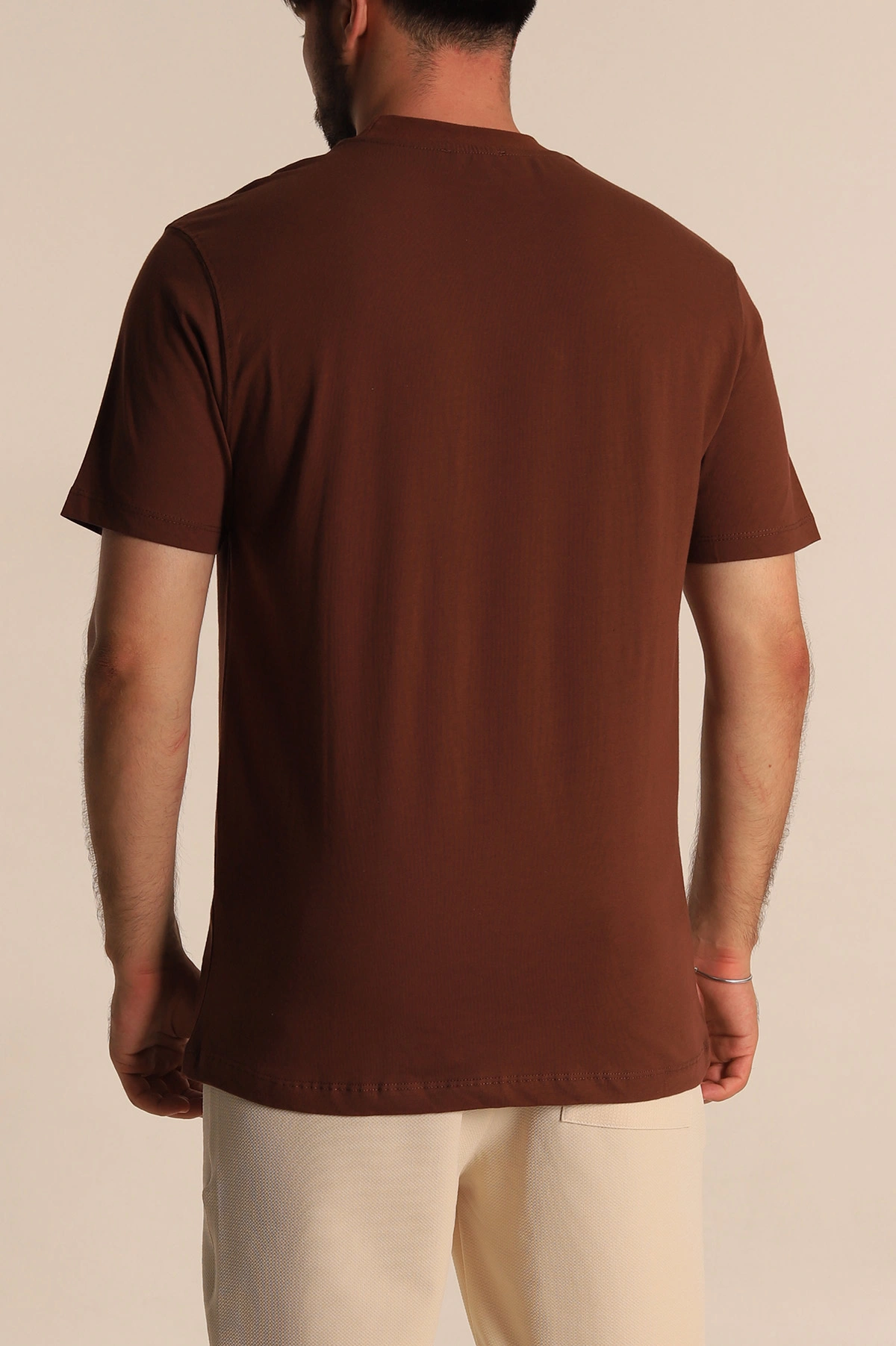 Kahverengi Relaxed Fit Basic Erkek Tişört 279900