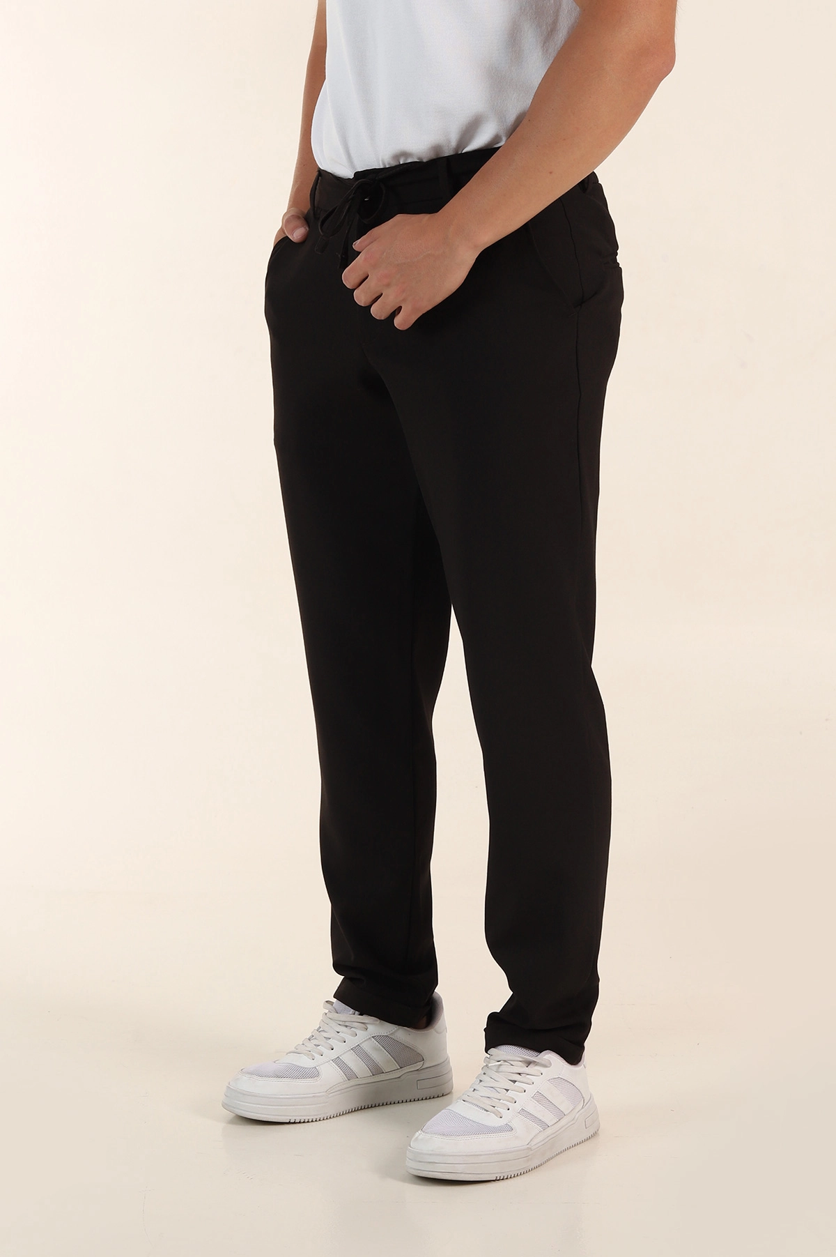 Kahverengi Relaxed Fit Bel Bağlamalı Duble Paça Erkek Kumaş Pantolon 368388