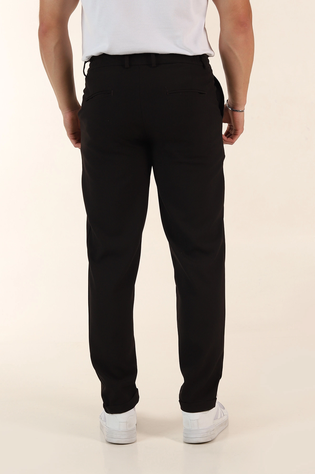 Kahverengi Relaxed Fit Bel Bağlamalı Duble Paça Erkek Kumaş Pantolon 368388