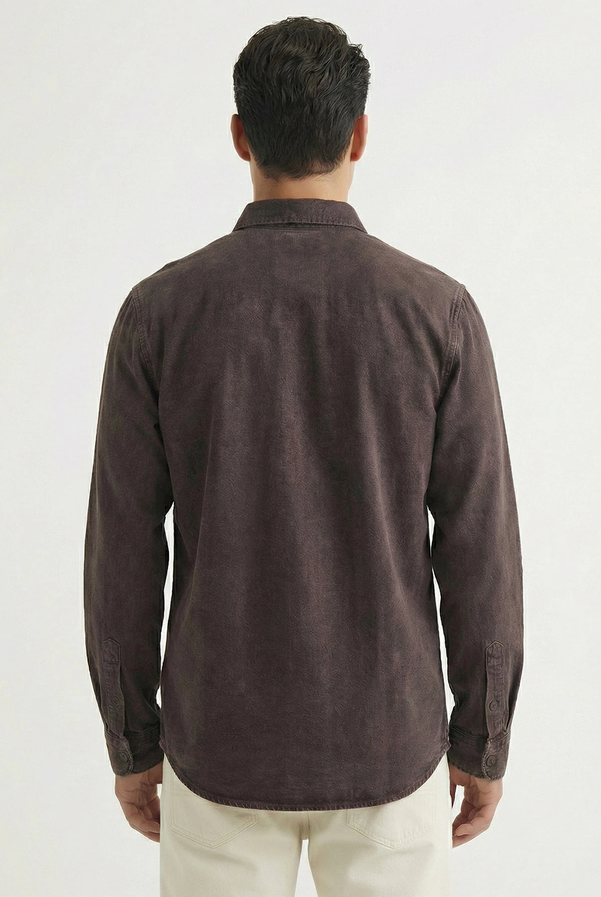 Kahverengi Relaxed Fit Erkek Kot Gömlek 419376