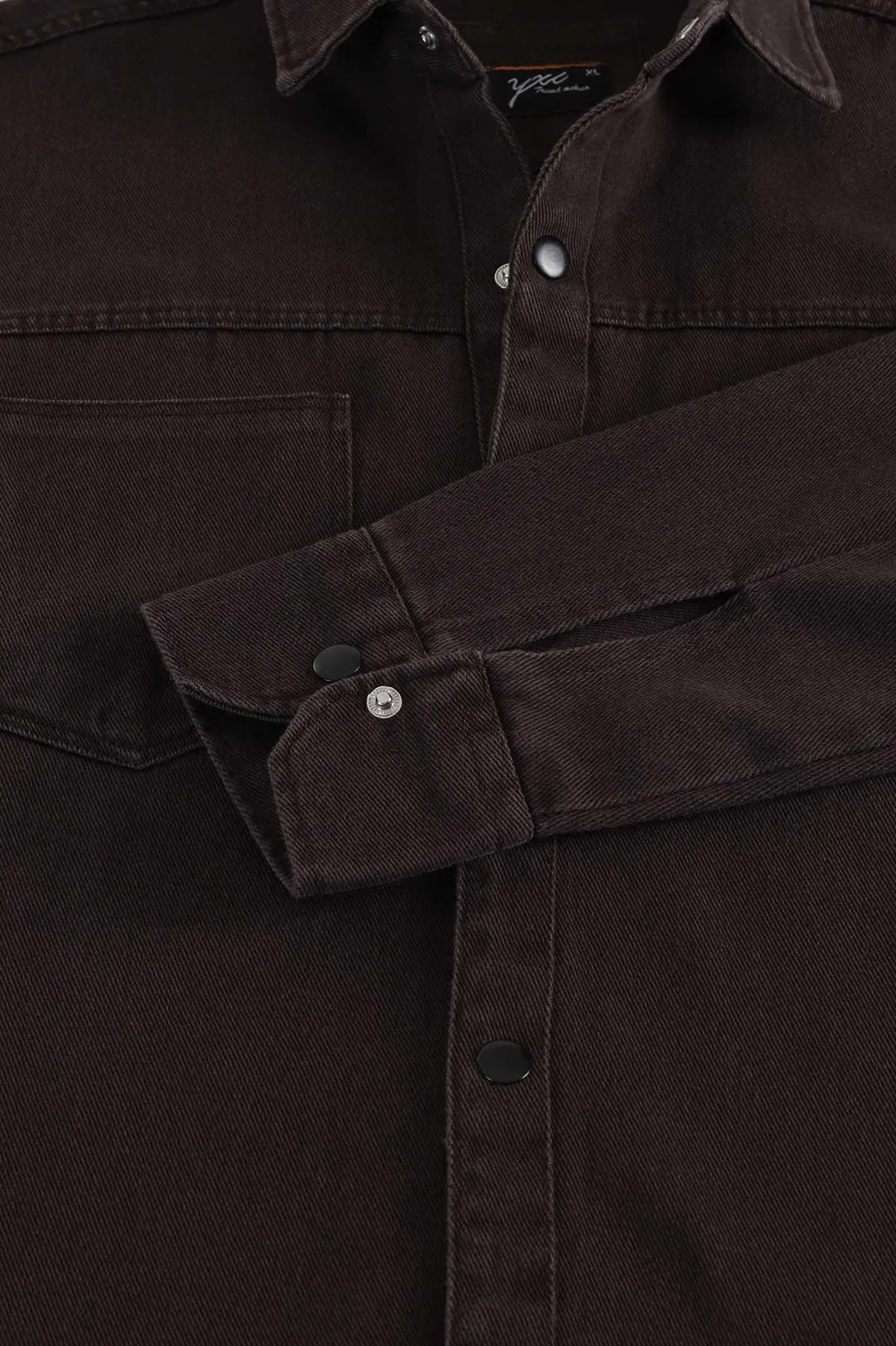 Kahverengi Relaxed Fit Gabardin Çift Cepli Yıkamalı  Erkek Gömlek 397973