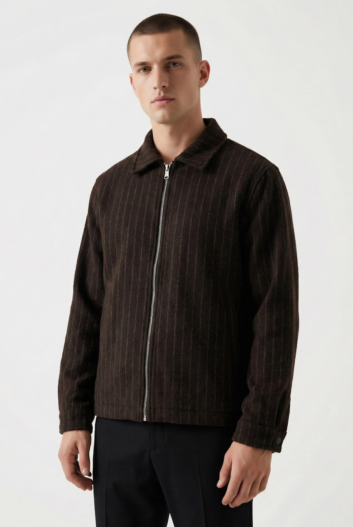 Kahverengi Relaxed Fit İçi Astarlı Erkek Kaşe Ceket 418930