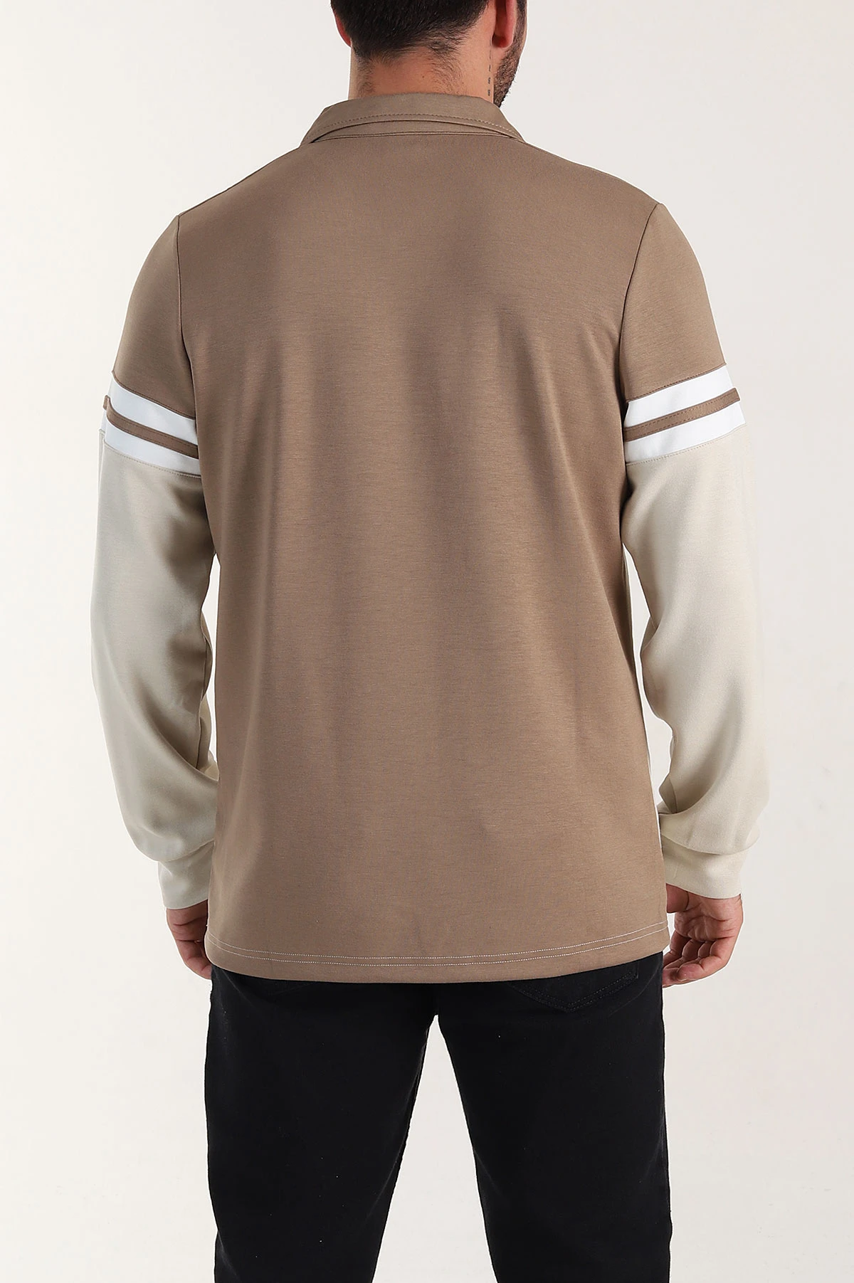 Kahverengi Relaxed Fit Oysho Kumaş Fermuarlı Polo Yaka Sweatshirt 399550