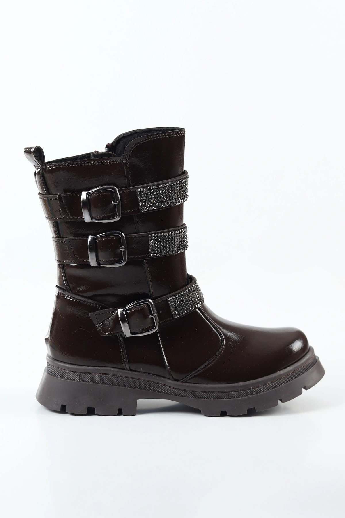 Kahverengi Rugan ( 31 - 36 ) Taş Tasarımlı Kız Çocuk Bot 492635