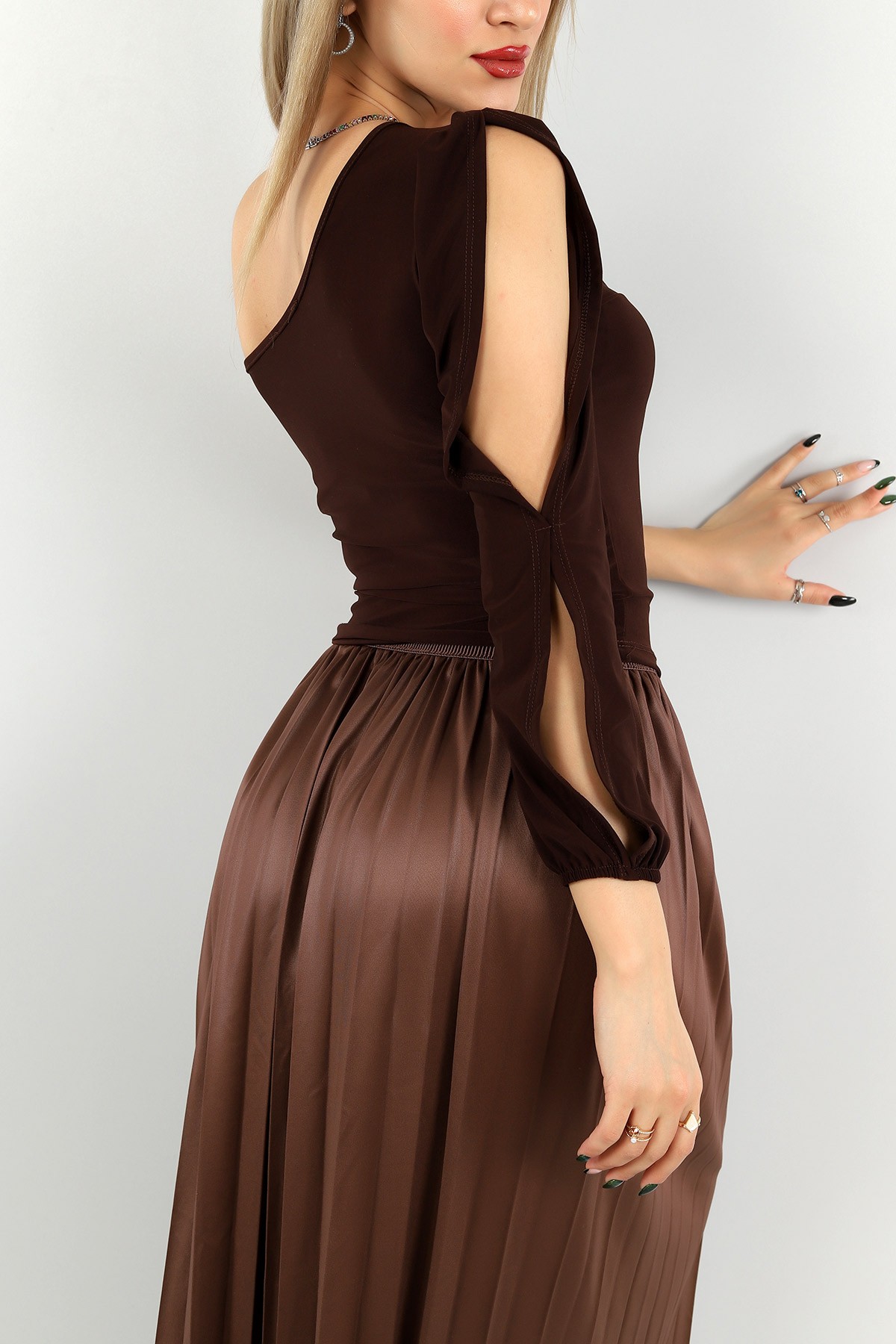 Kahverengi Sandy Kumaş Bluz 148445