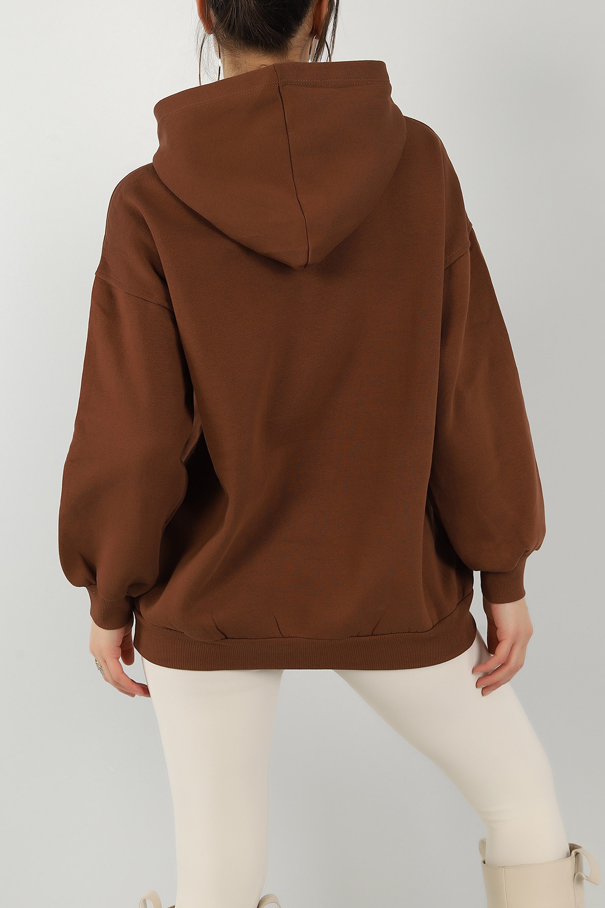 Kahverengi Şardonlu Baskılı Bayan Sweat 144903