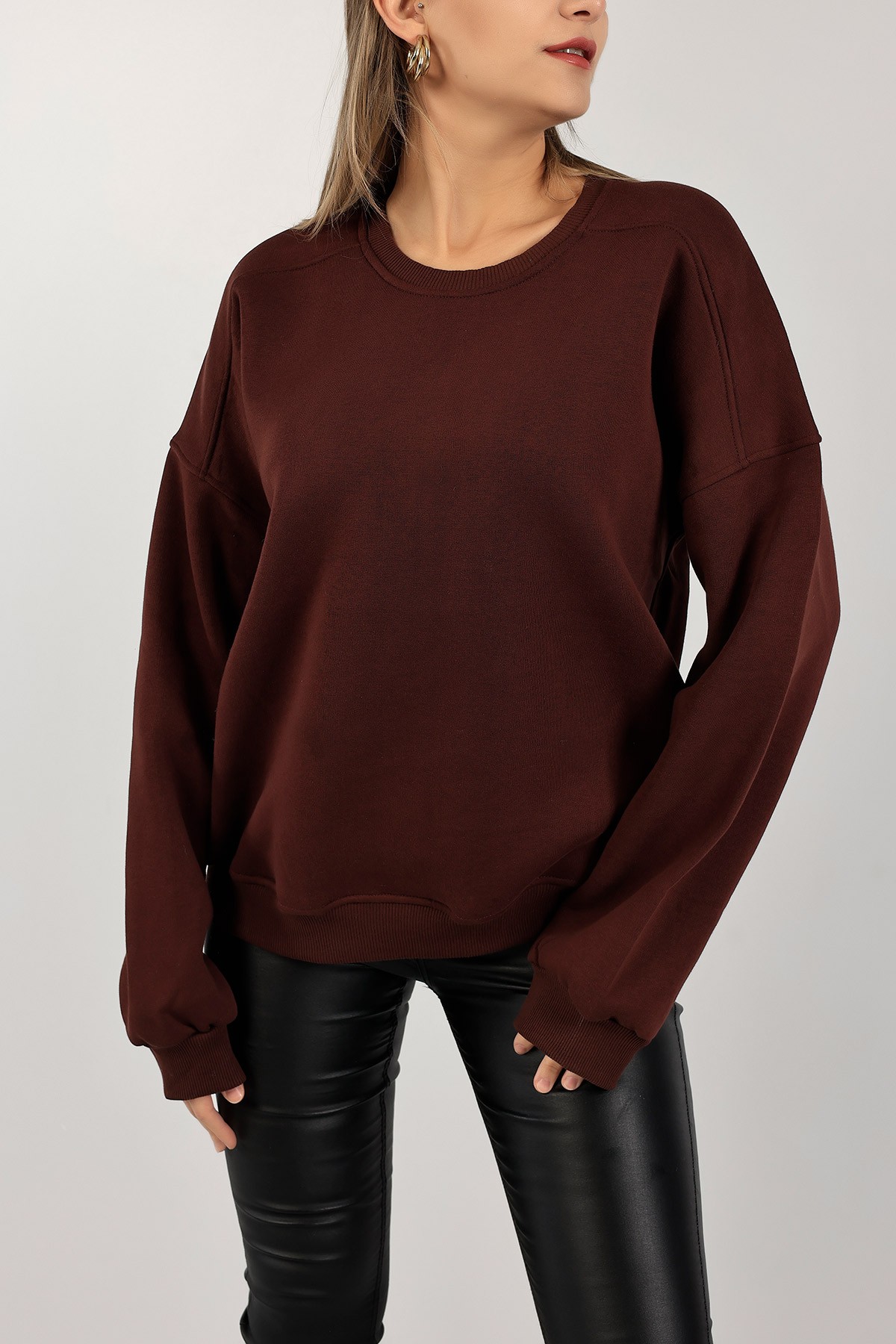 Kahverengi Şardonlu Bayan Sweat 142335