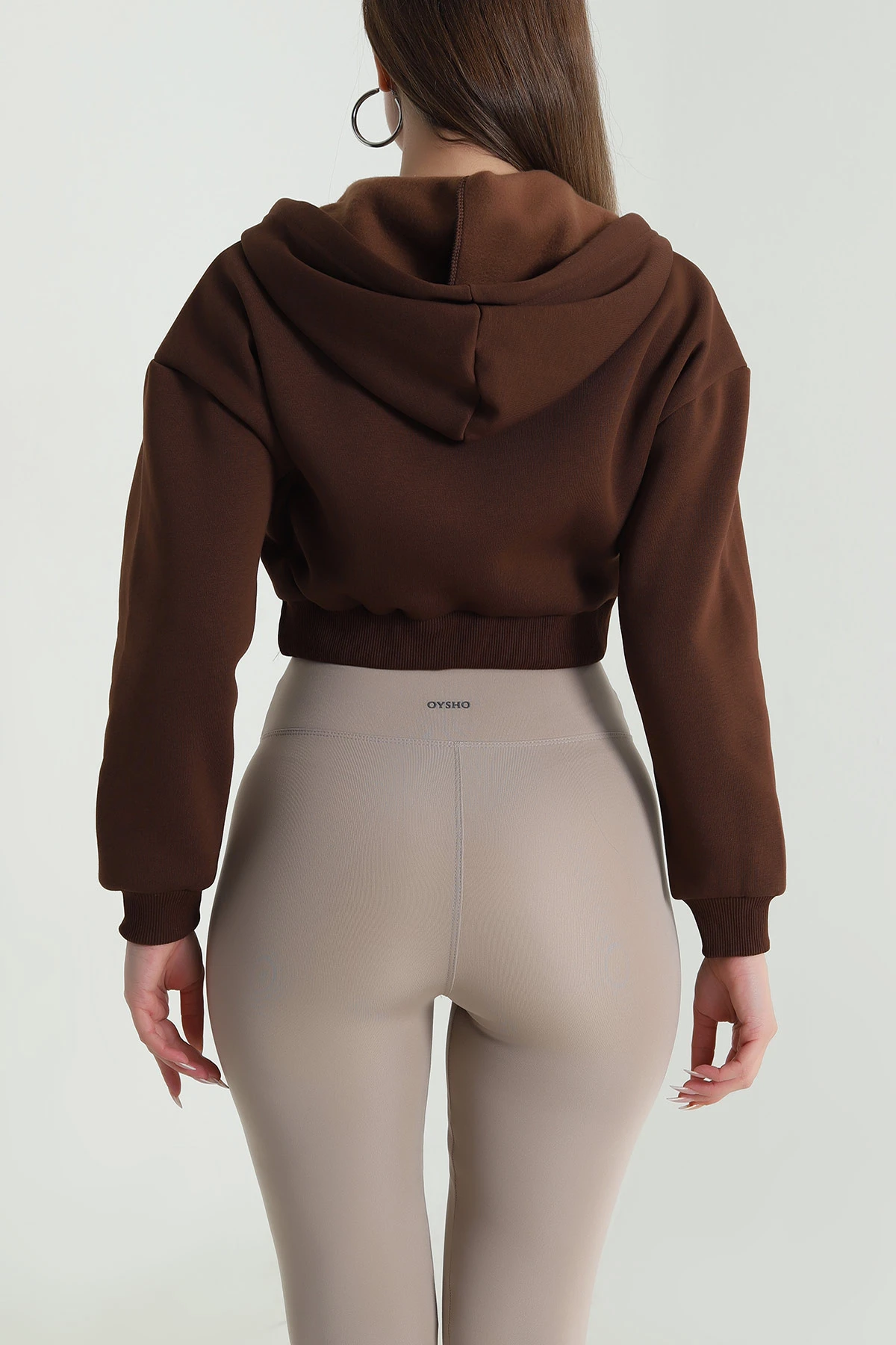 Kahverengi Şardonlu Korse Dikişli Kadın Sweat 489465