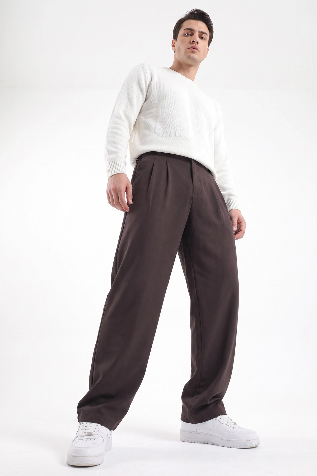 Kahverengi Sidney Kumaş Baggy Cep Detaylı Erkek Pantolon 491716