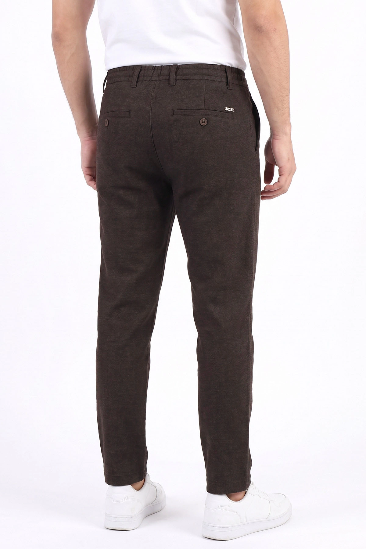 Kahverengi Slim Fit Belden Bağlamalı Erkek Pantolon 493149