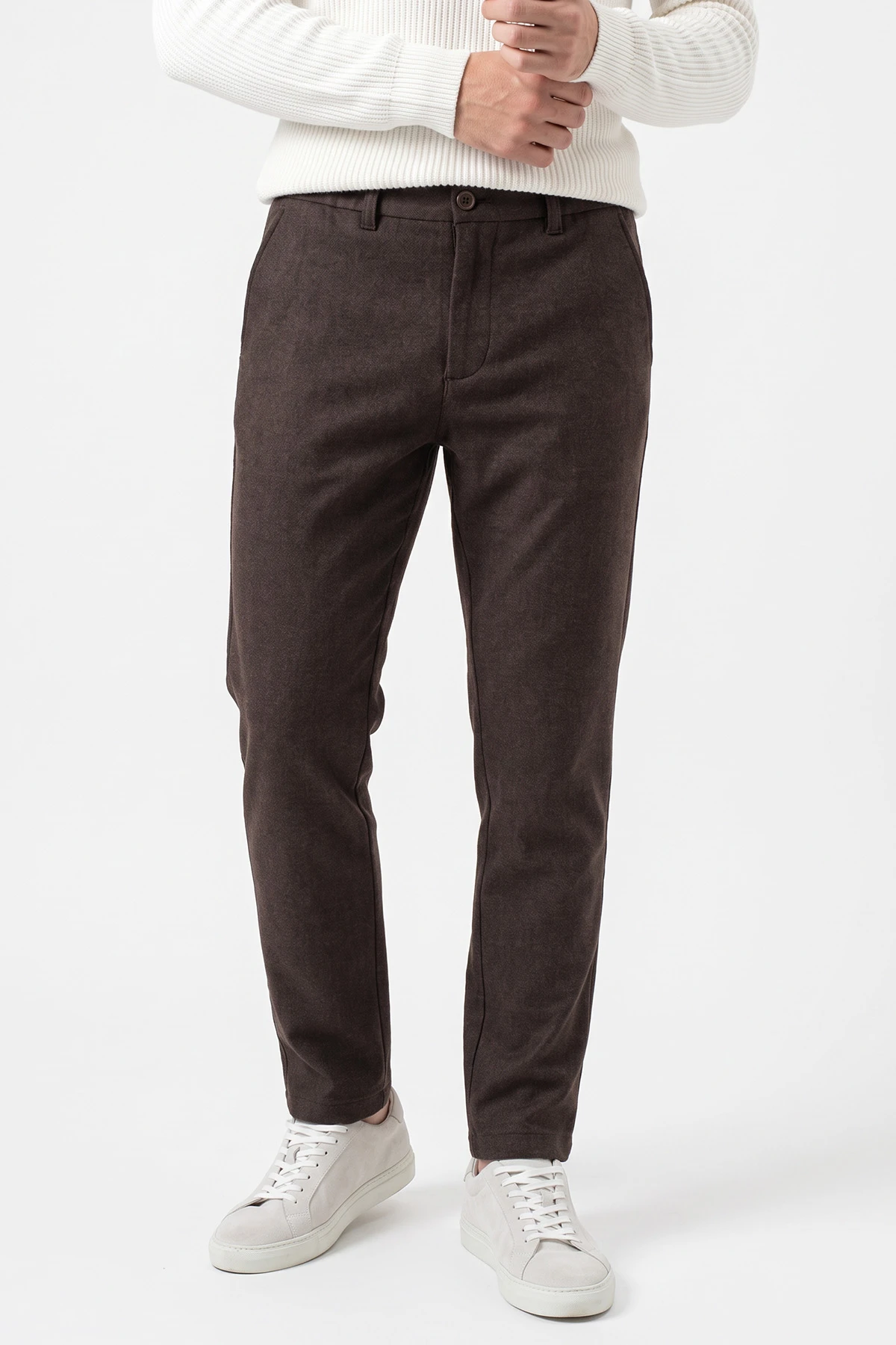 Kahverengi Slim Fit Cep Detaylı Erkek Pantolon 493266