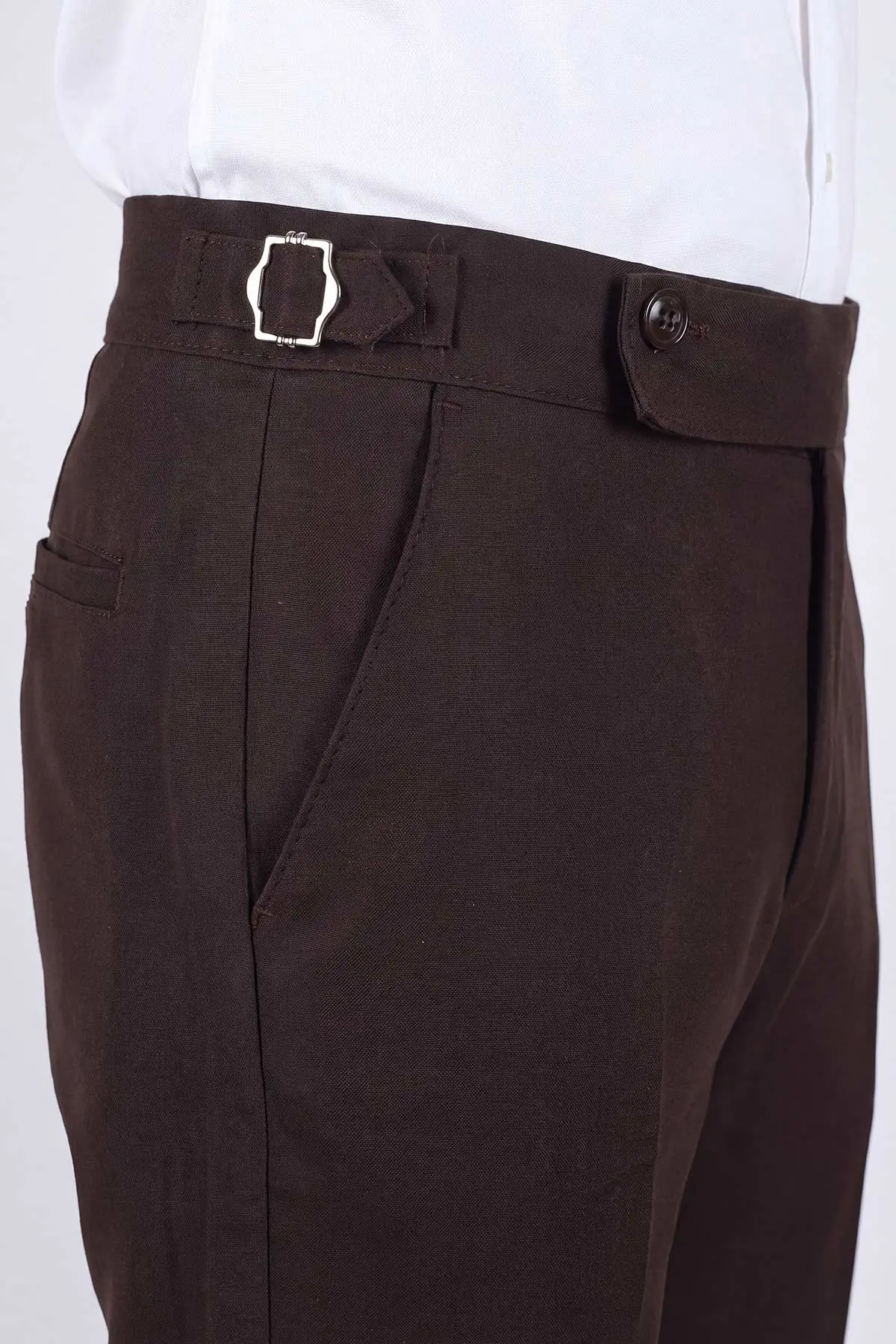Kahverengi Slim Fit Erkek Kumaş Pantolon 472222