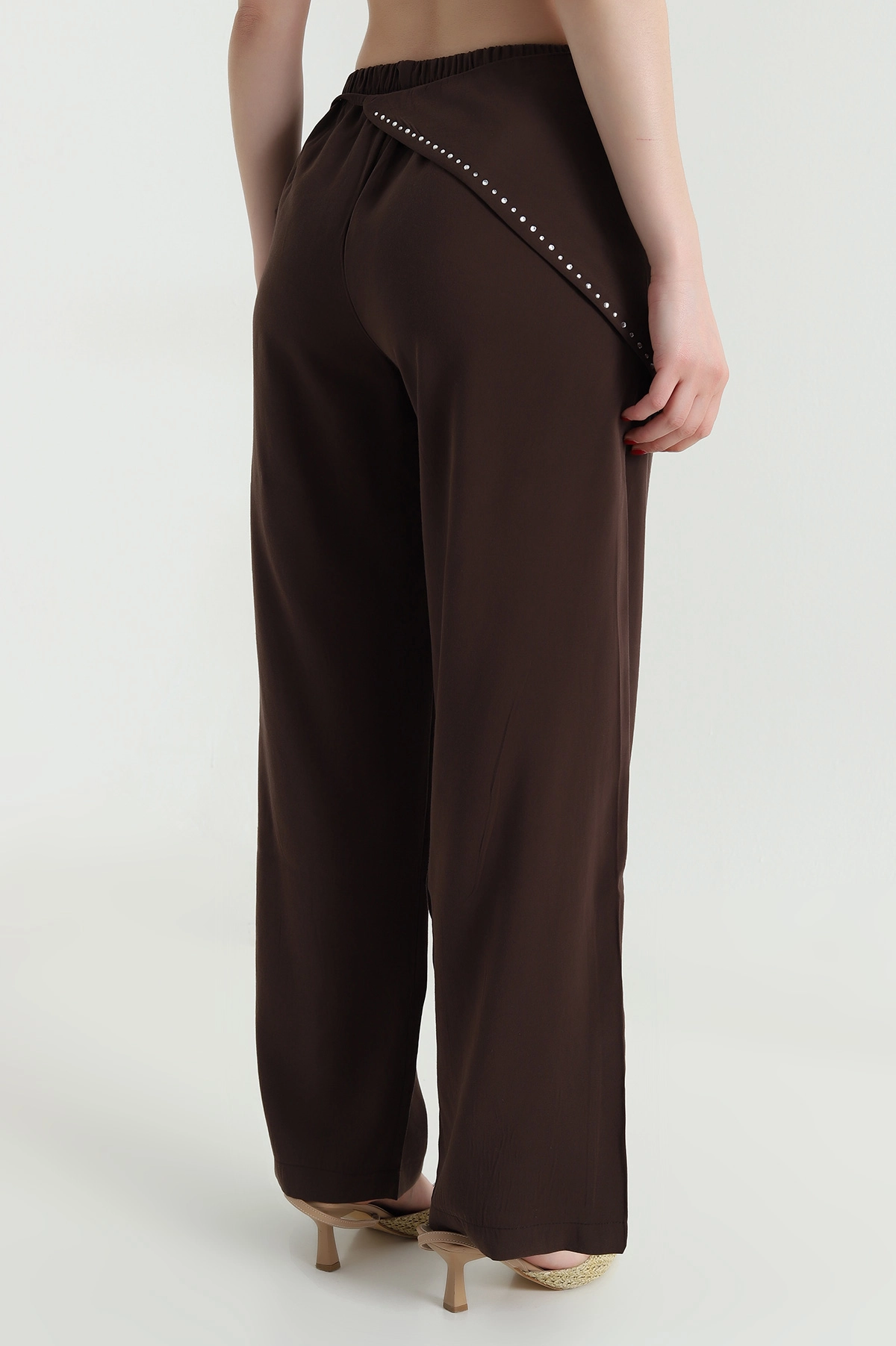 Kahverengi Suwet Modal Kumaş Kadın Pantolon 467096