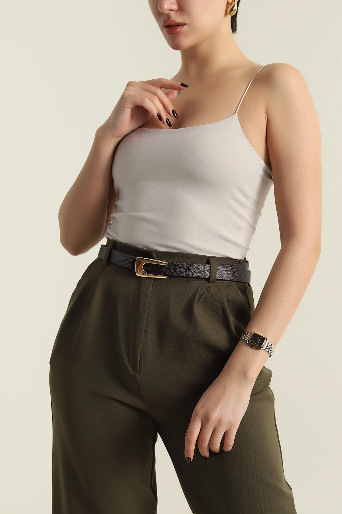 Kahverengi Toka Detaylı Kadın Kemer 421435