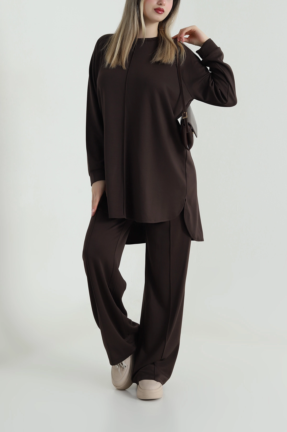 Kahverengi Tunik Pantolon Oysho Kadın İkili Takım 487336