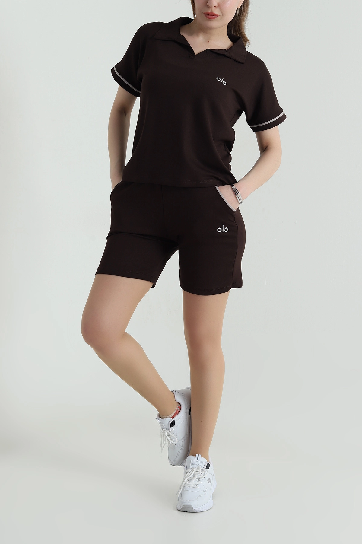 Kahverengi Yakalı Oysho Kadın İkili Takım 459215