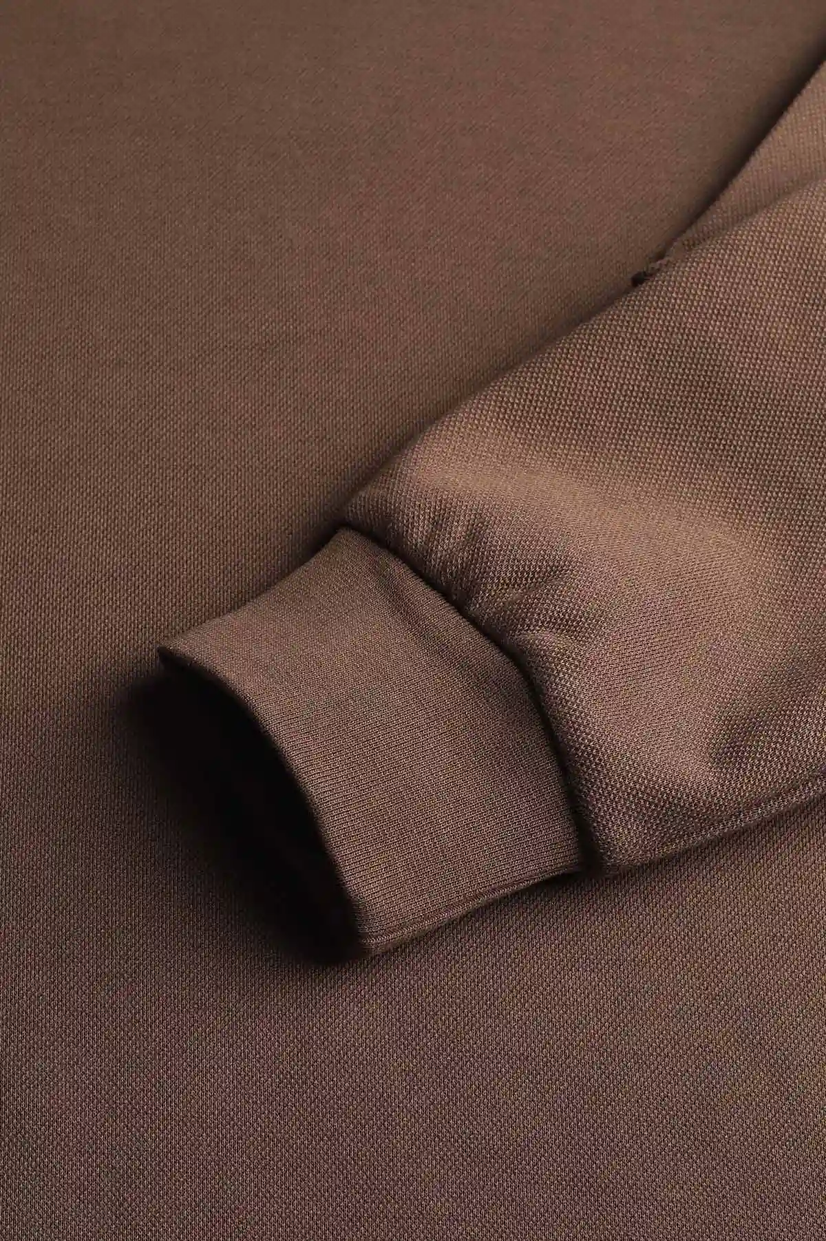 Kahverengi Yazı Detaylı Bisiklet Yaka Erkek Sweatshirt 396910
