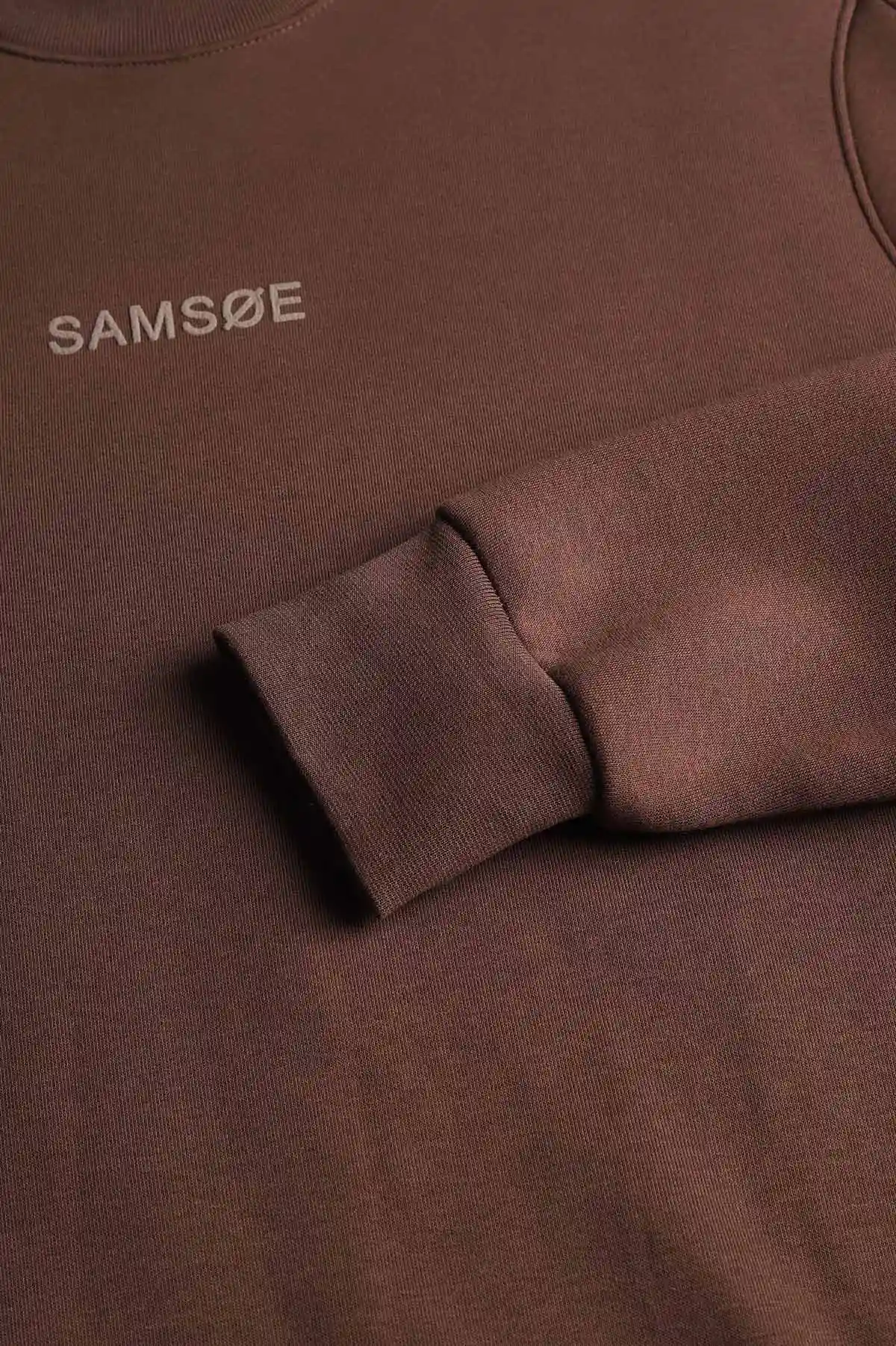 Kahverengi Yazı Detaylı Bisiklet Yaka Erkek Sweatshirt 397037