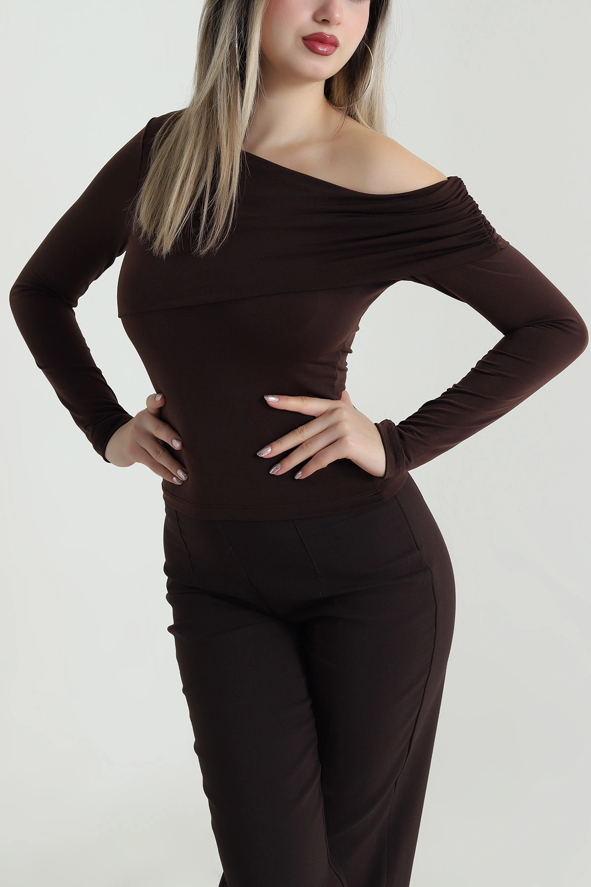 Kahverengi Yeni Sezon Buzzy Kadın Bluz 490998