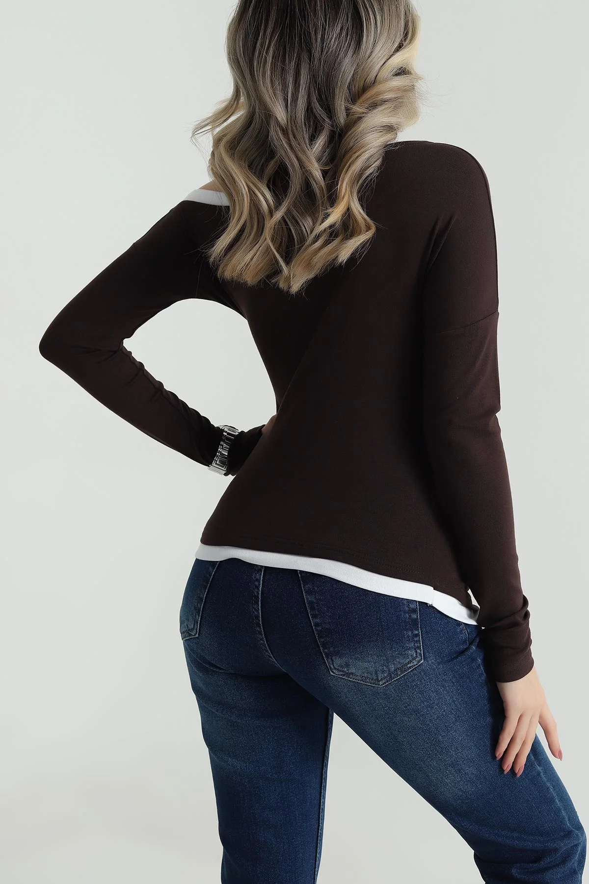 Kahverengi Yeni Sezon Kadın Body Bluz 486387