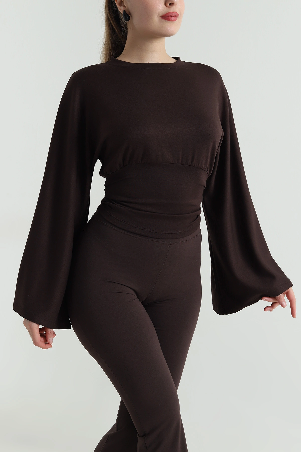 Kahverengi Yeni Sezon Modal Kadın Bluz 496145