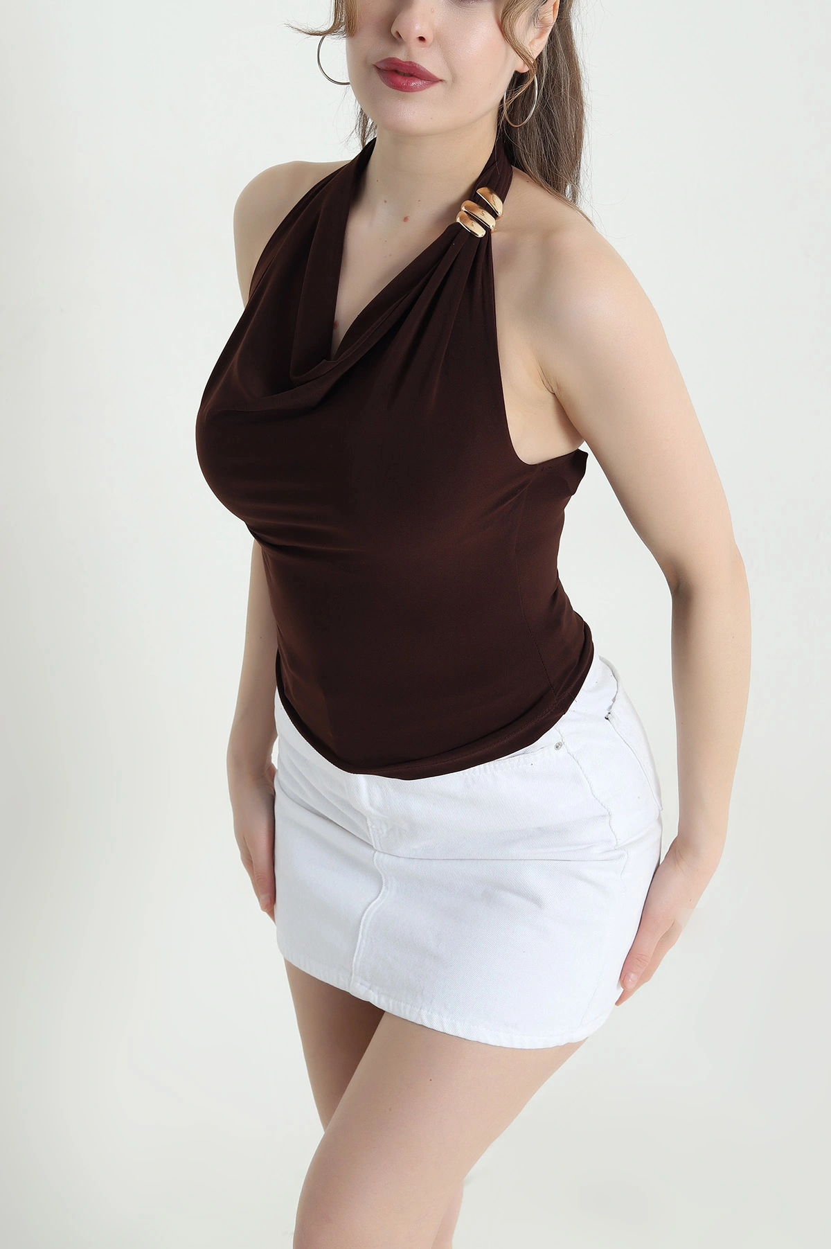Kahverengi Yeni Sezon Sandy Kadın Bluz 441580