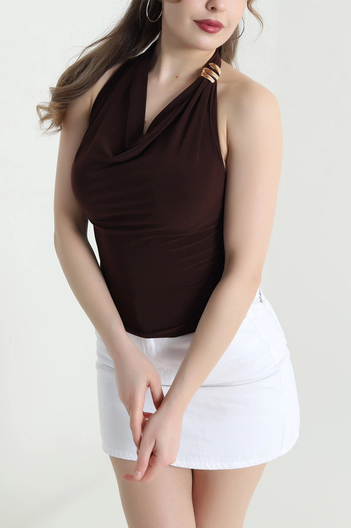 Kahverengi Yeni Sezon Sandy Kadın Bluz 441580