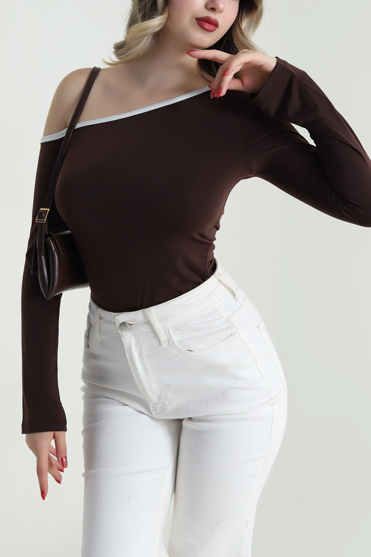 Kahverengi Yeni Sezon Sandy Kadın Bluz 484896