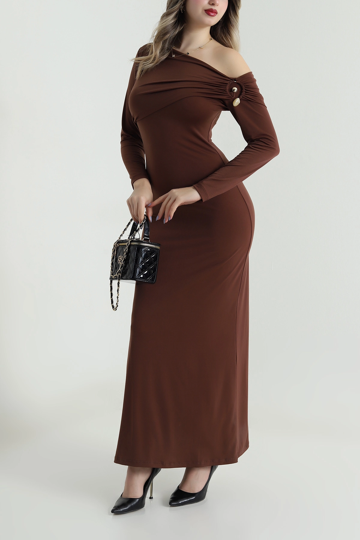Kahverengi Yeni Sezon Sandy Kadın Elbise 494994