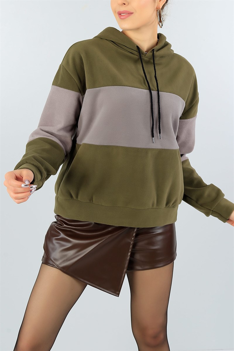 Kapüşonlu Bayan Polar Sweat 46198