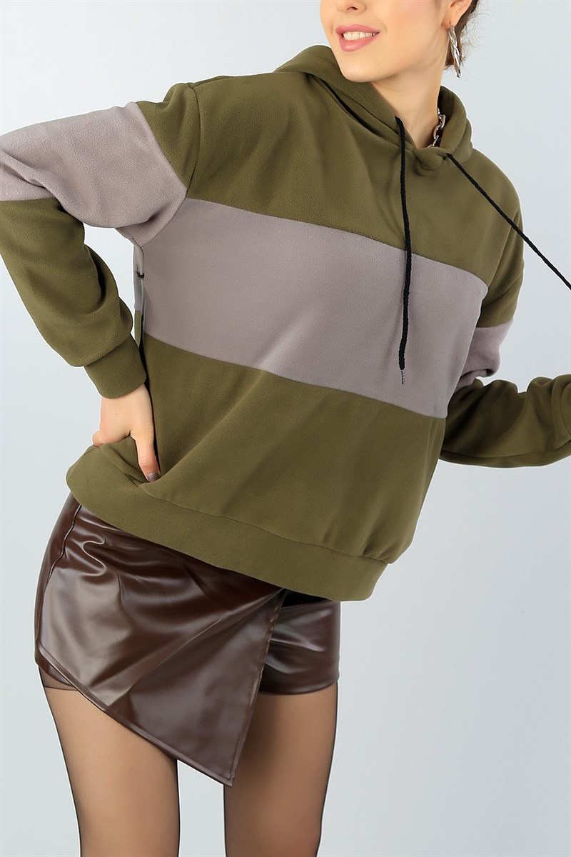 Kapüşonlu Bayan Polar Sweat 46198