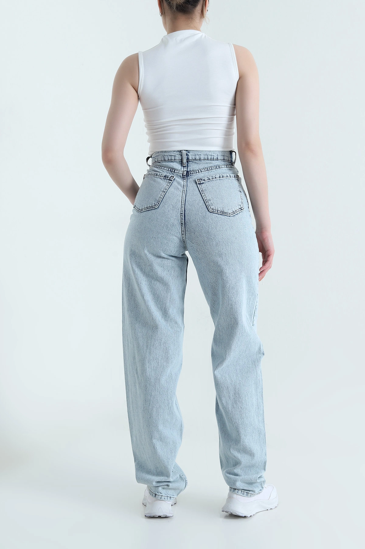 Kar Yıkama Baggy Kadın Kot Pantolon 453288