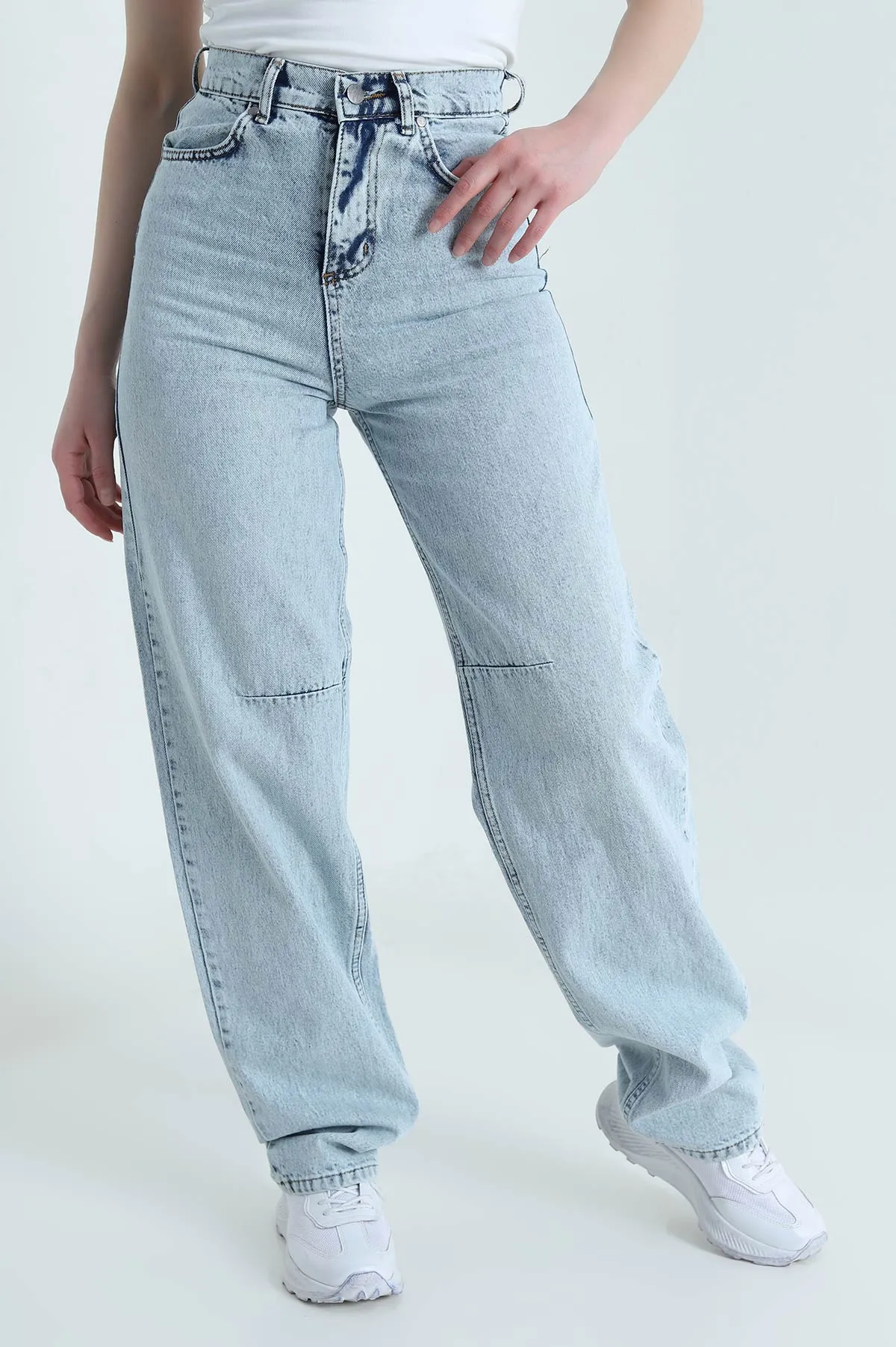 Kar Yıkama Baggy Kadın Kot Pantolon 453288