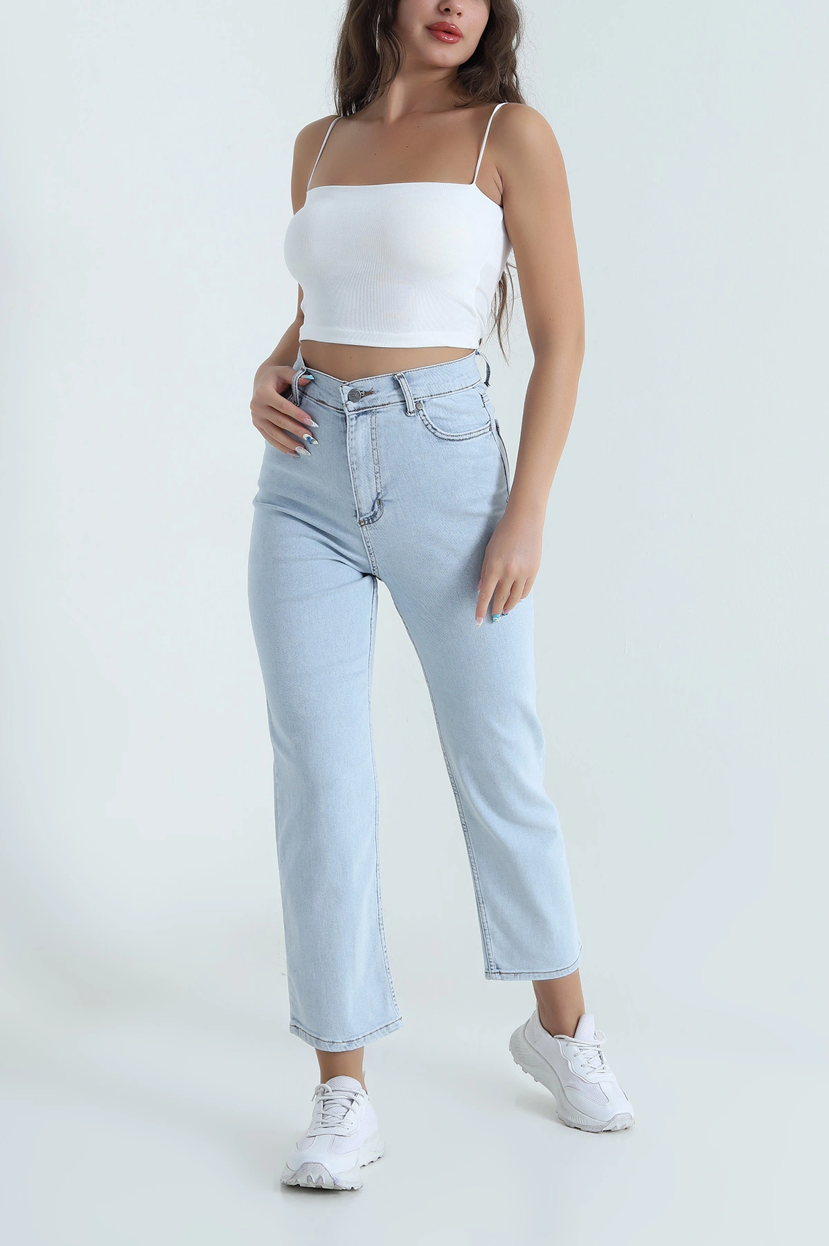 Kar Yıkama Cepli Likralı Boyfit Kadın Kot Pantolon 482572