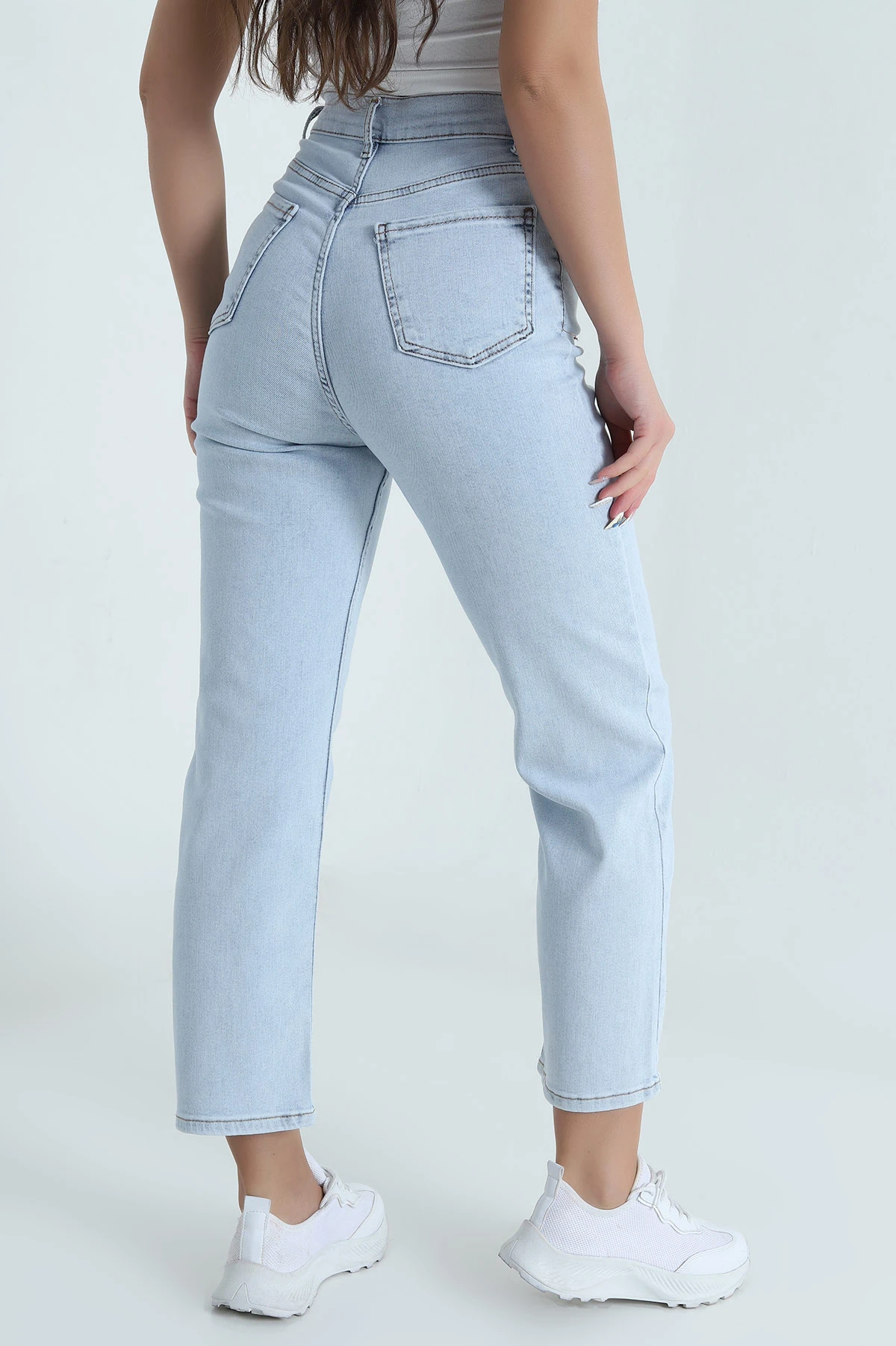 Kar Yıkama Cepli Likralı Boyfit Kadın Kot Pantolon 482572