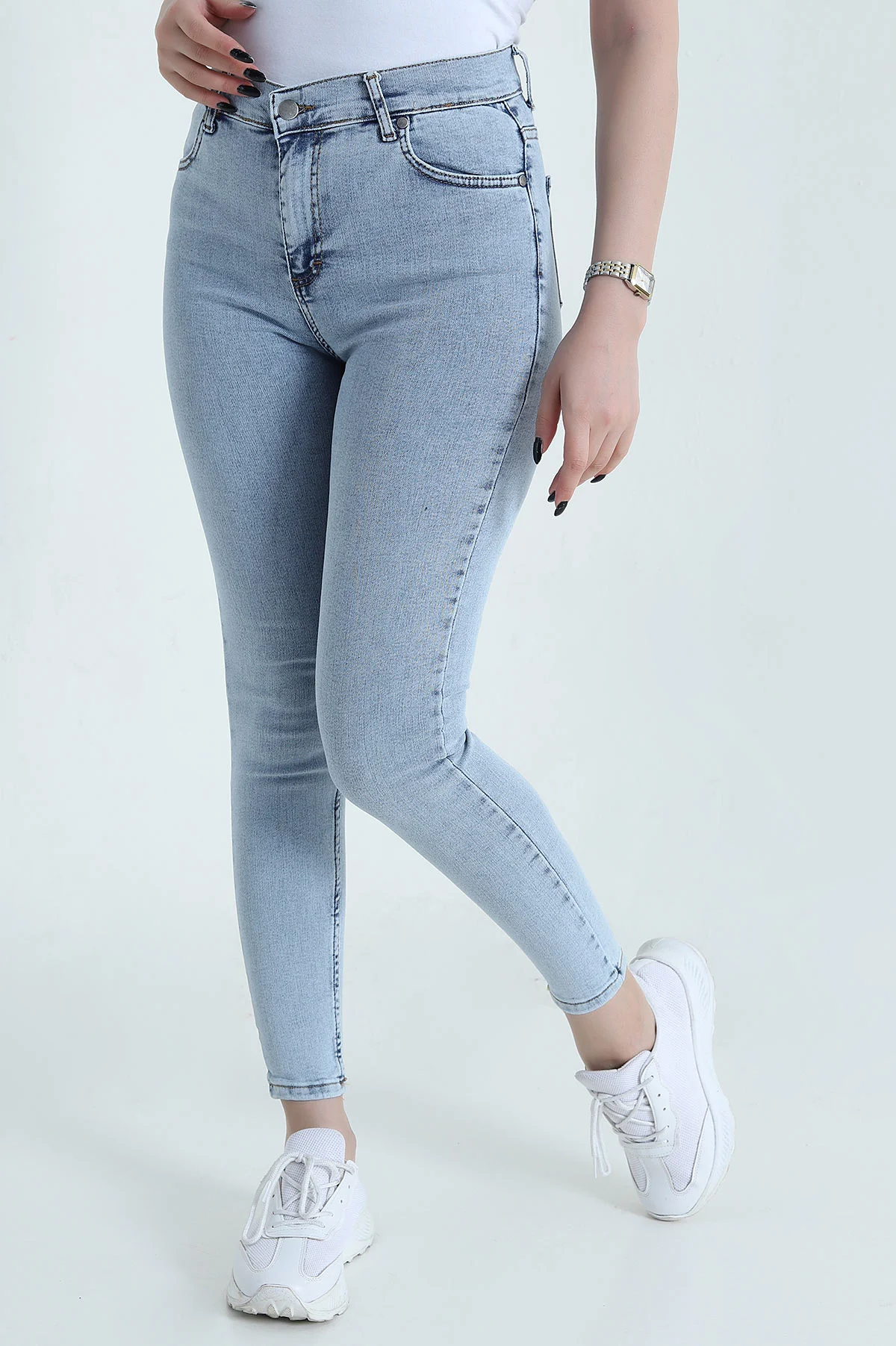 Kar Yıkama Dar Paça Slim Fit Kadın Kot Pantolon 452937